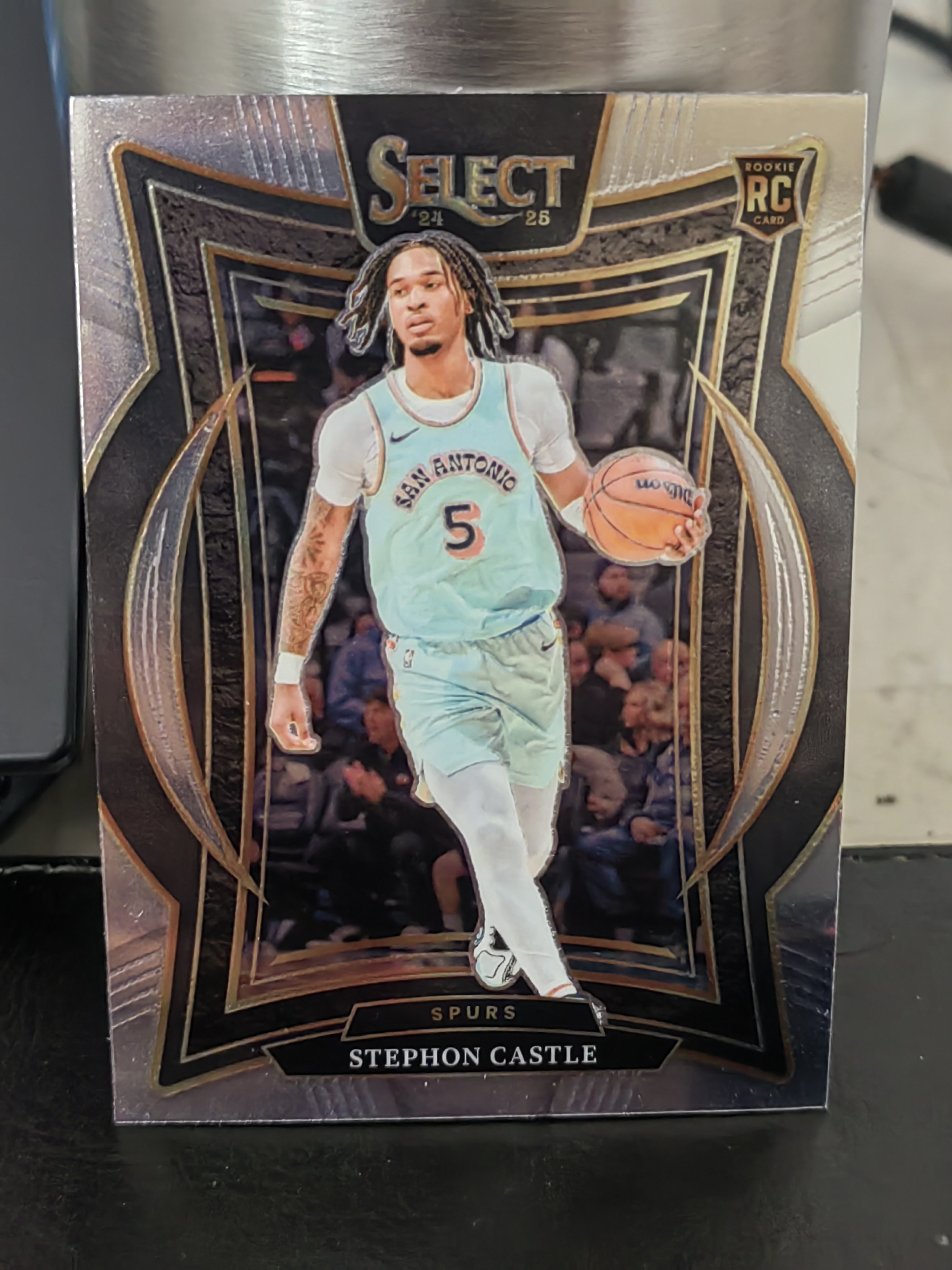 2024-25 Panini Select Stephon Castle RC Select 斯蒂芬 卡斯尔 马刺 新秀 第二张 篮 白边白角 不保卡品 卡品如图