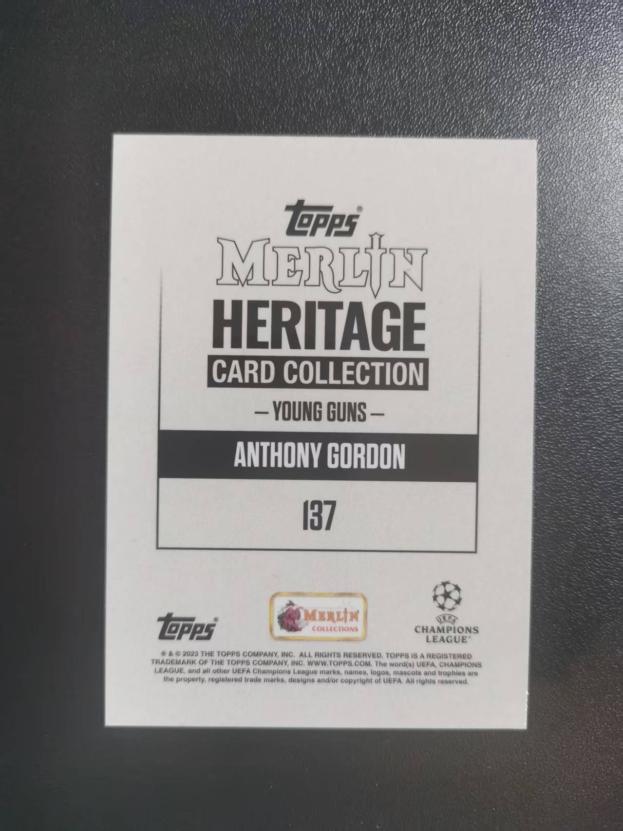 2023 Topps Merlin Anthony Gordon 安东尼戈登 纽卡斯尔联 梅林遗产 收藏凑套 卡品如图 免费代拍CC06