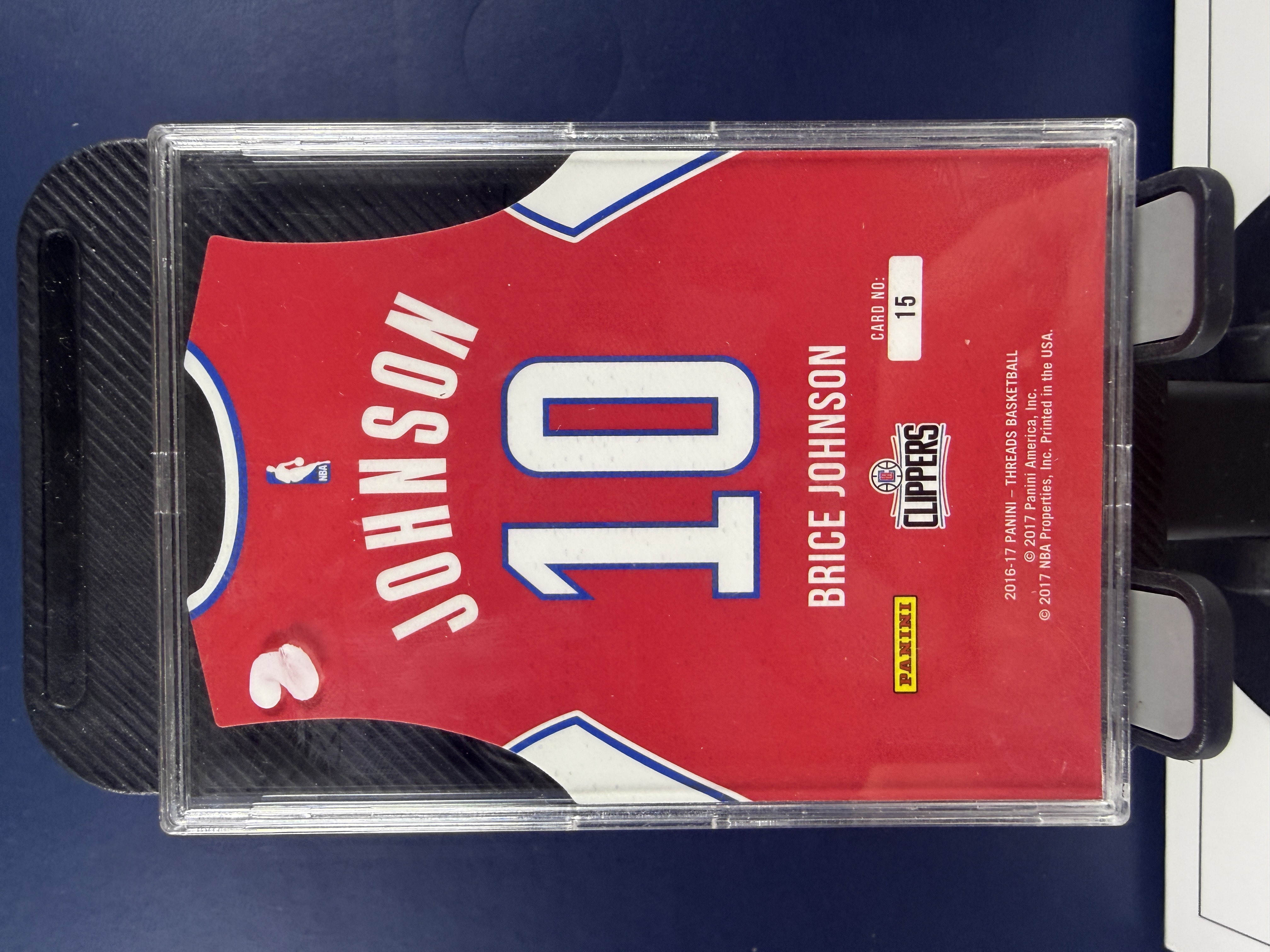2016-17 Panini Threads Brice Johnson RC 小背心 快船 新秀 布莱斯约翰逊 Team Threads 异形切割 特卡 收藏必备 (沸腾)