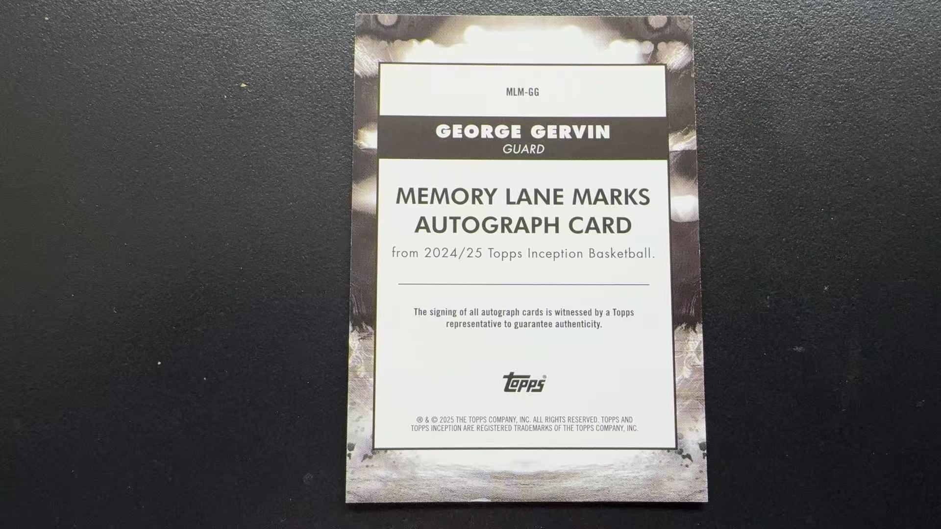 【Pw代卖】2024-25Topps Inception盗梦 George Gervin 乔治 格文 冰人 传奇名宿 签字 75编 卡品如图 收藏必备 萝卜哥