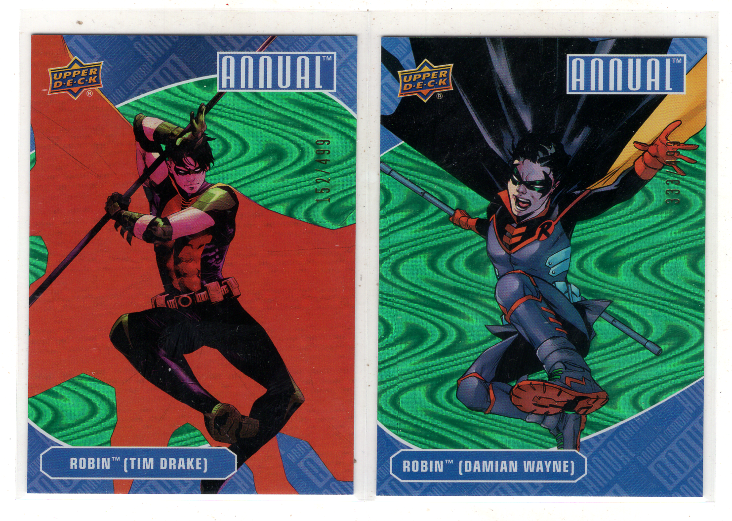 【来拆波卡】2024 Upper Deck Marvel(MCU)漫威 Annual 年鉴 Robin (Tim Drake)(Damian Wayne)罗宾 绿变形虫折 499编 zhang