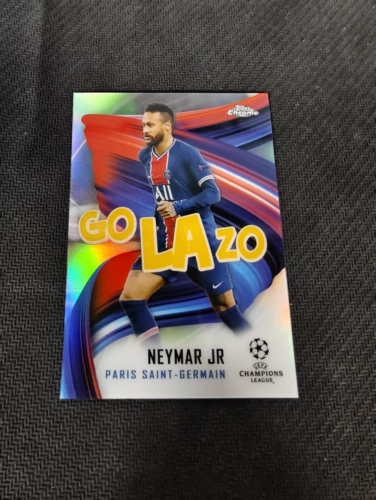 【可合并,不累计】2021 Topps Chrome Neymar Jr. 欧冠 巴黎圣日耳曼 内马尔 内少 golazo 特卡 银折 划痕 边角瑕疵