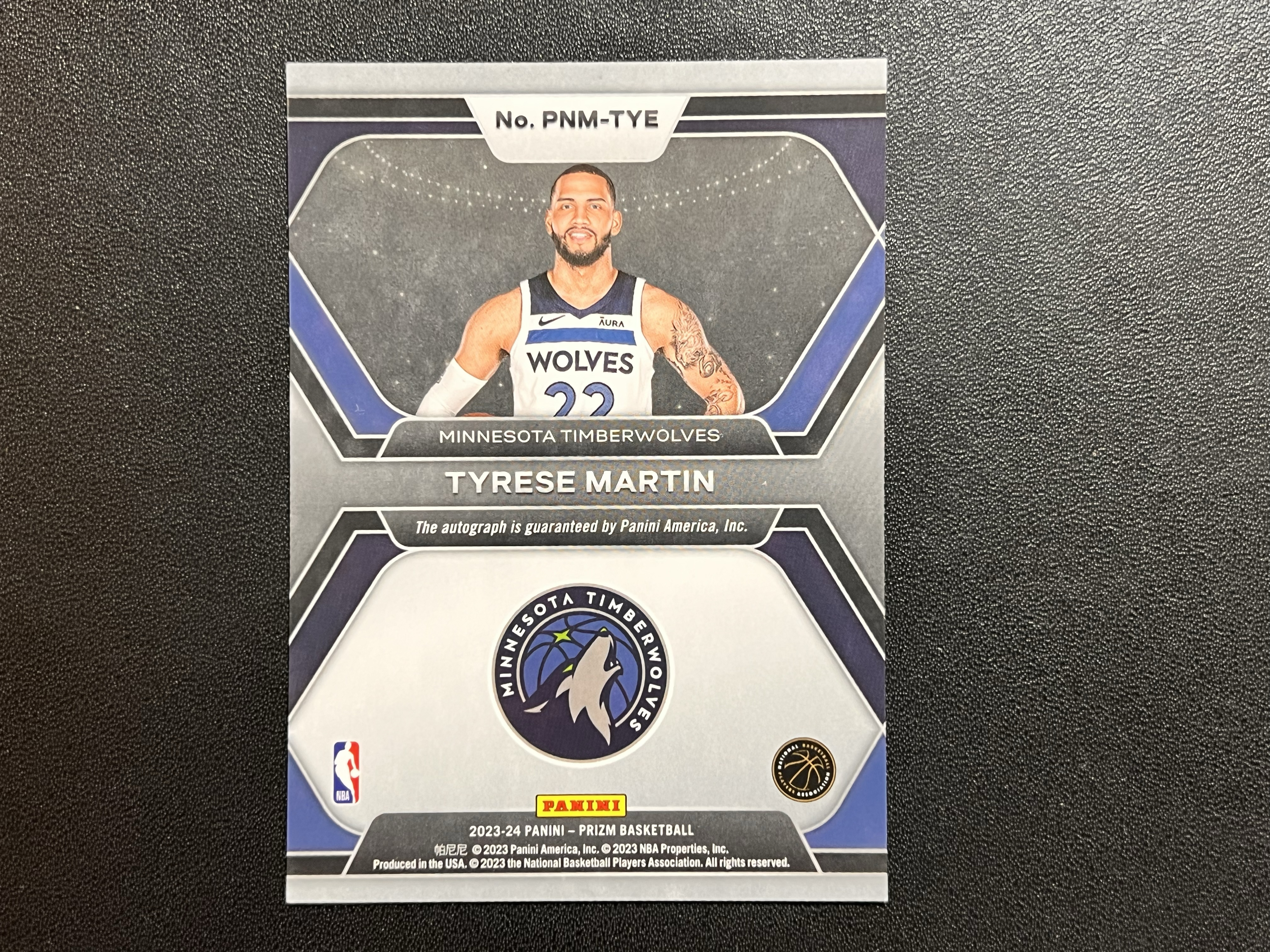 2023-24 Panini Prizm Tyrese Martin PZ 森林狼 泰瑞斯 马丁 签字 贴签 卡品如图【亮