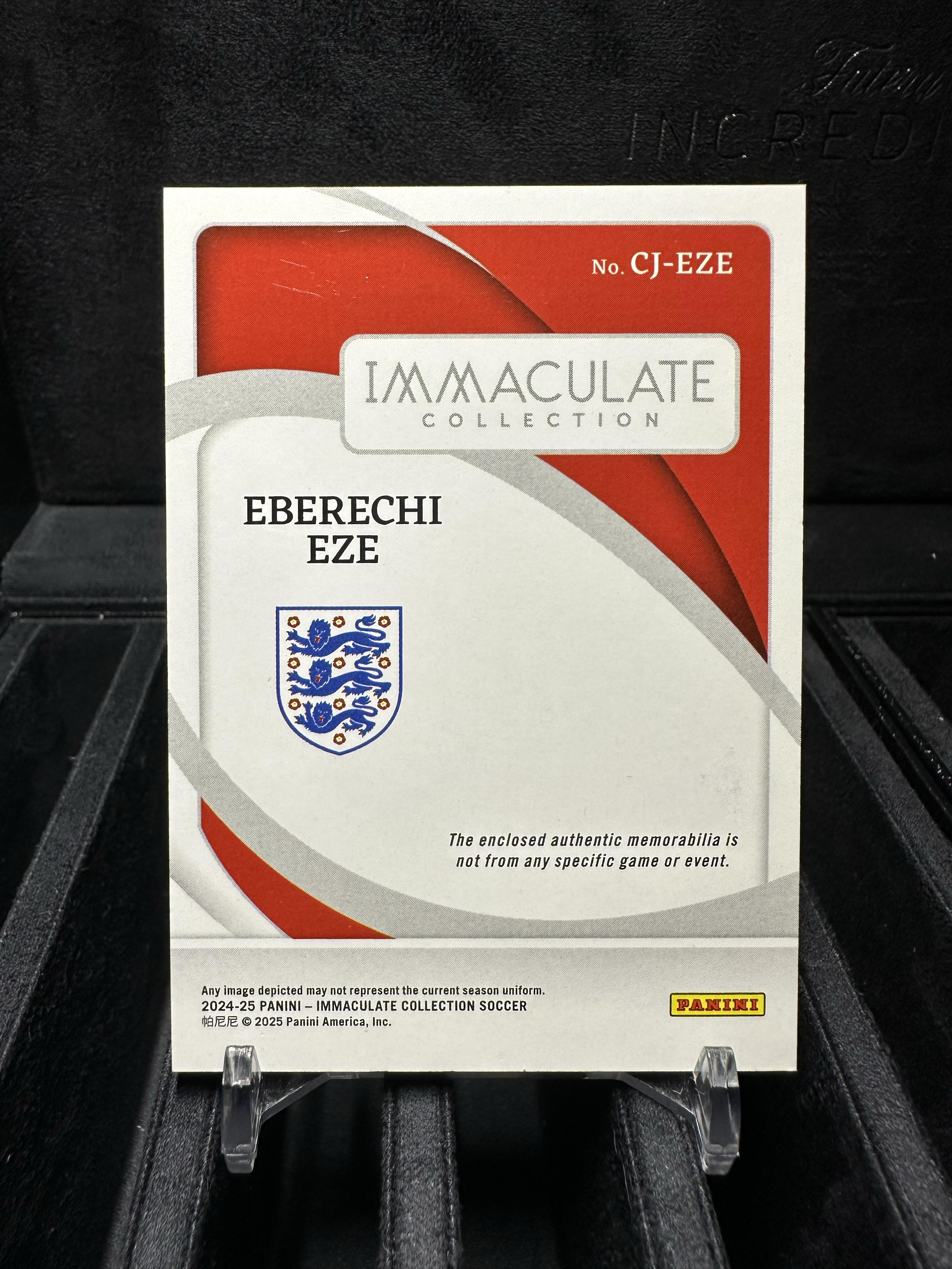2025 Panini Immaculate Eberechi Eze 埃泽03/10编 金版低编镜面大窗球衣物料Patch背号暴力切割 英格兰选图爱咪咪高端系列卡品如图 身价飞涨英超枪手阿森纳艾泽