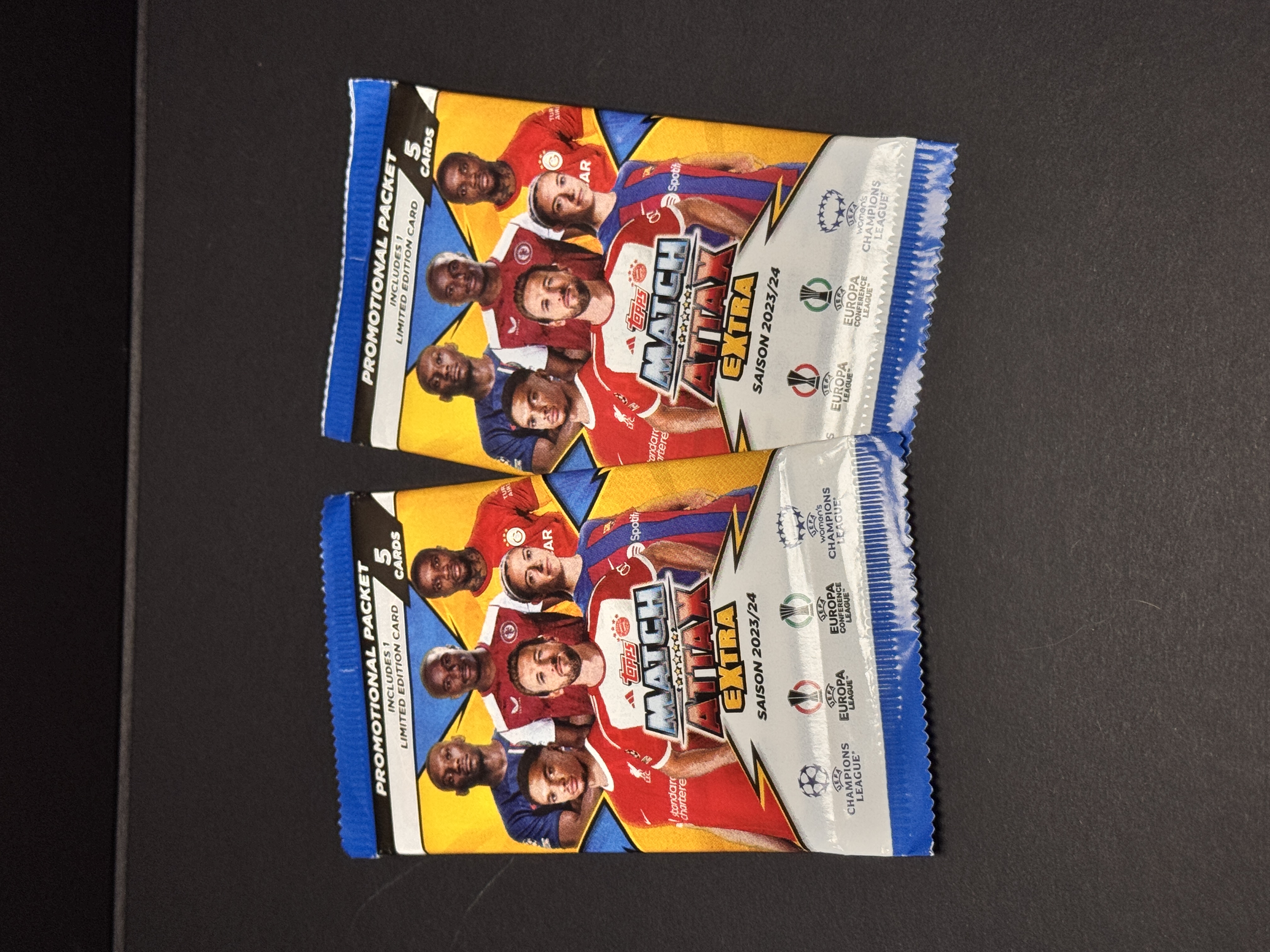 2023-24 Topps MATCH ATTAX MATCH ATTAX Soccer 散包 不保配置 单包5张卡 (两包)