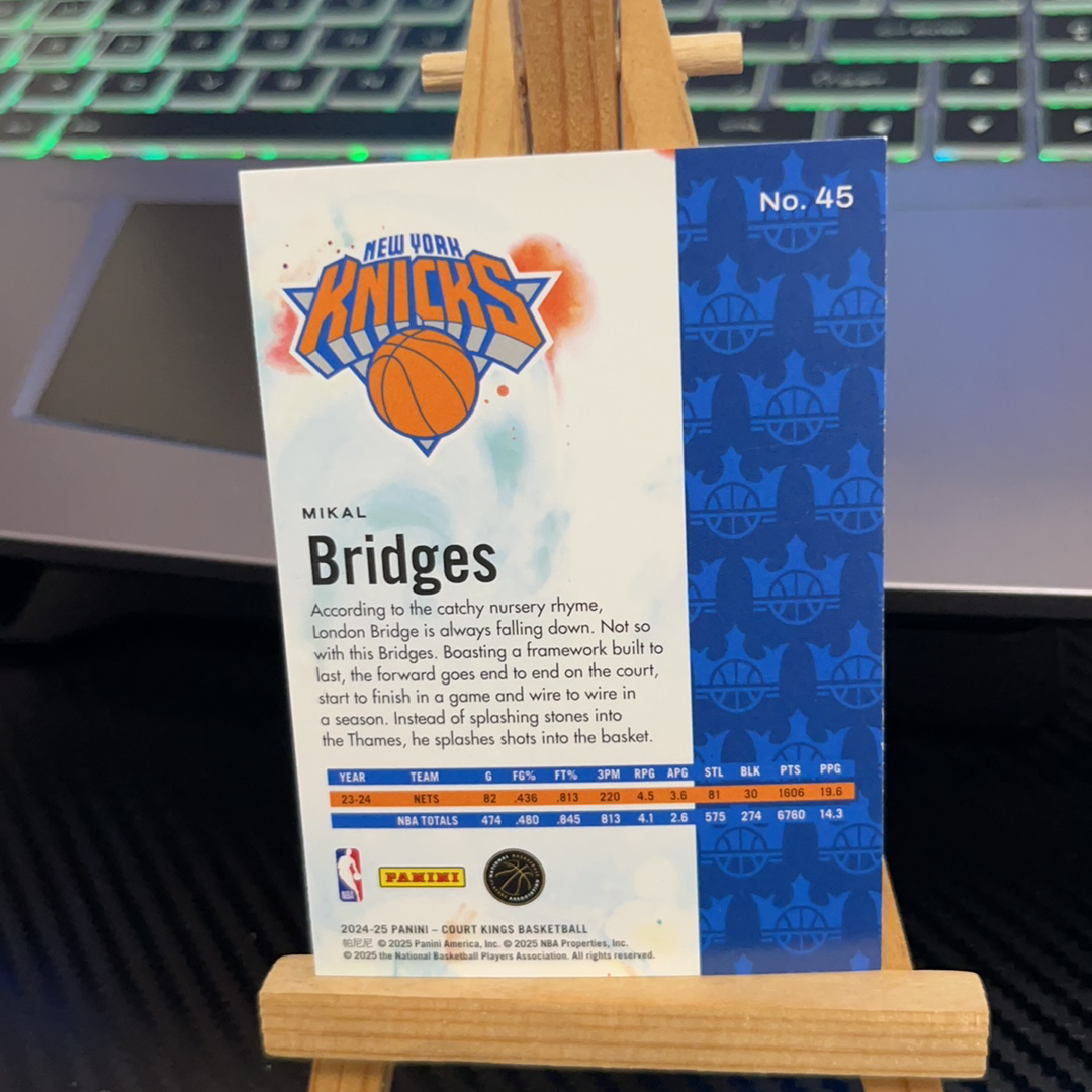 2024-25 Panini Court Kings Mikal Bridges 米卡尔 布里奇斯 尼克斯 油画系列 卡品如图 凑图必备 值得收藏!免费代卖!