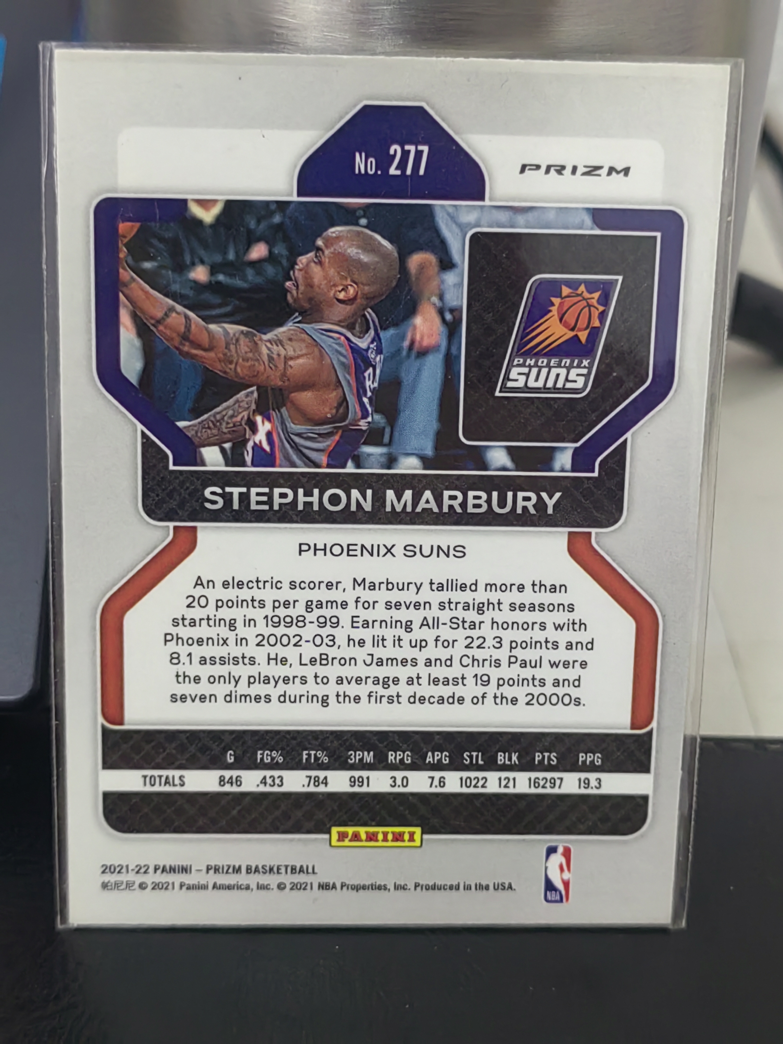 2021-22 Panini PRIZM Stephon Marbury PZ 斯蒂芬马布里 泡泡折 太阳 篮 白边白角 不保卡品 卡品如图