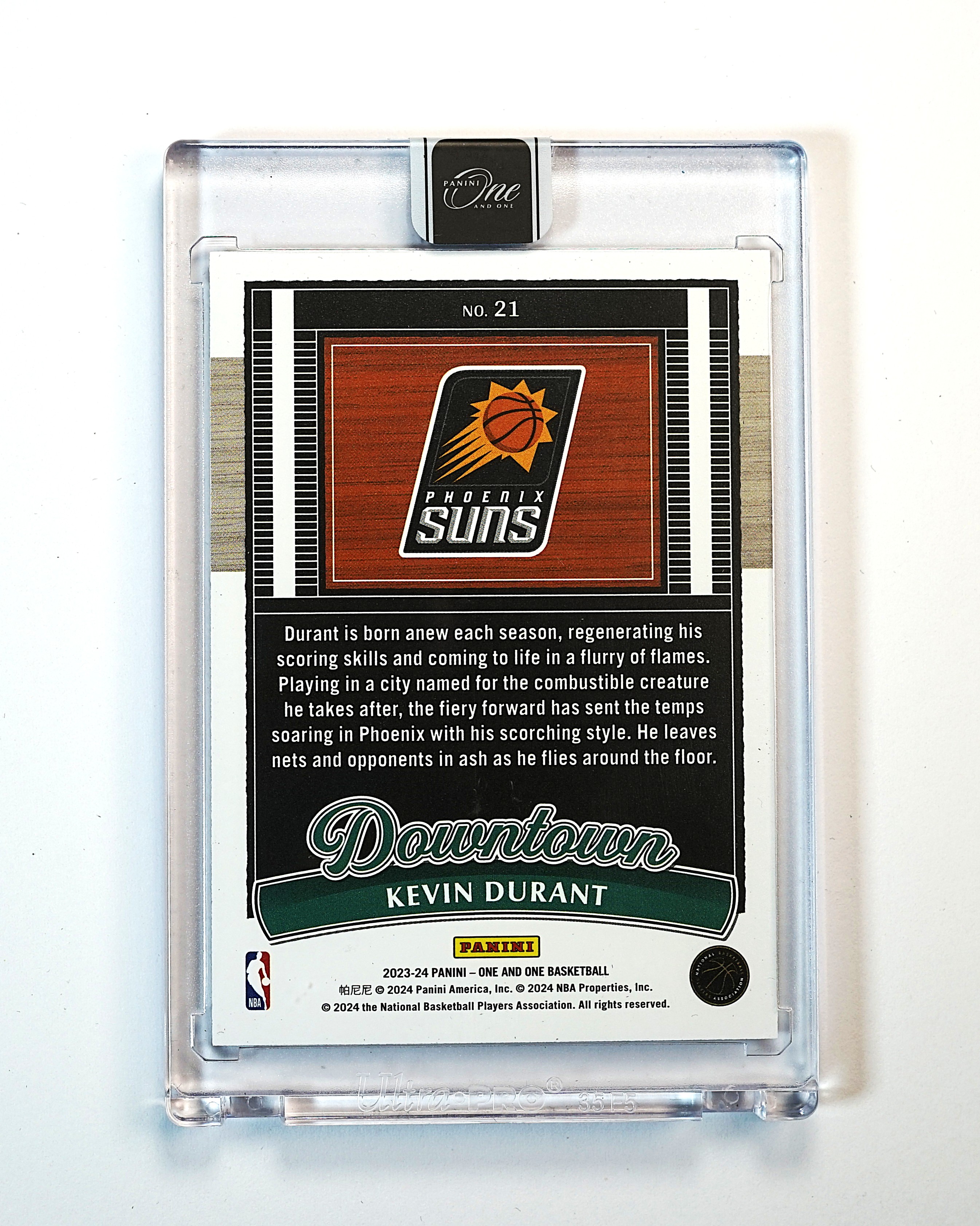 2023-24 Panini One and One Kevin Durant 凯文 杜兰特 大比例 Downtown 城市地标特卡 烈焰凤凰 系列Hit 原封砖 太阳 帕尼尼最有价值折射之一【DD】