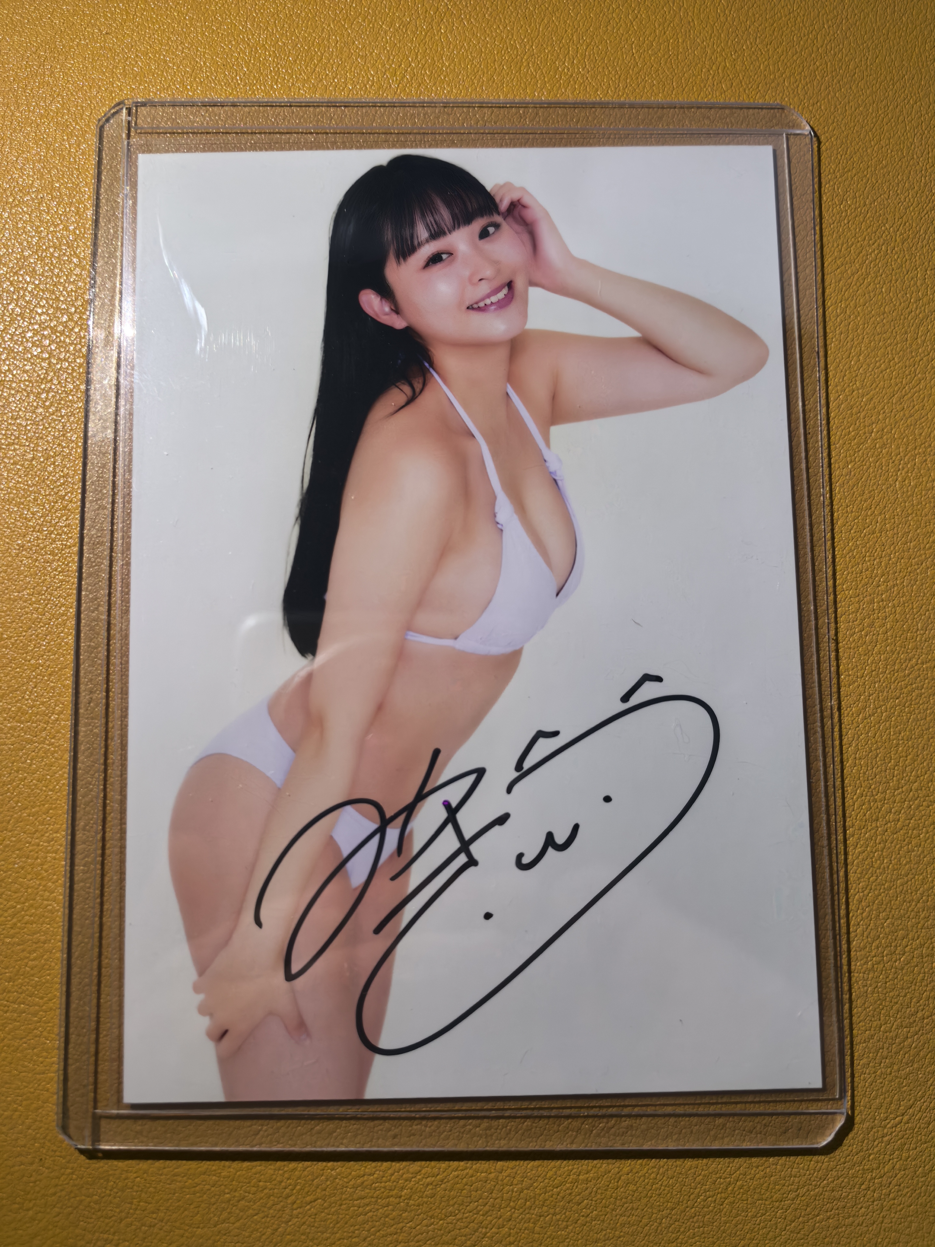 偶像艺人模特【日本代购】大张卡签完美签字 实卡超好看绝版稀有写真偶像明星美女车模妹卡