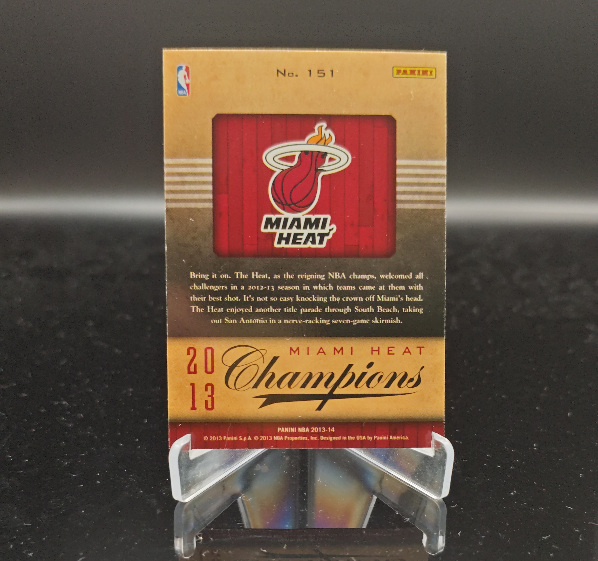 2013-14 Panini s.P.a LeBron James #151 帕尼尼 迈阿密热 碰杯 总冠军 韦德 波什 勒布朗詹姆斯 卡品如图