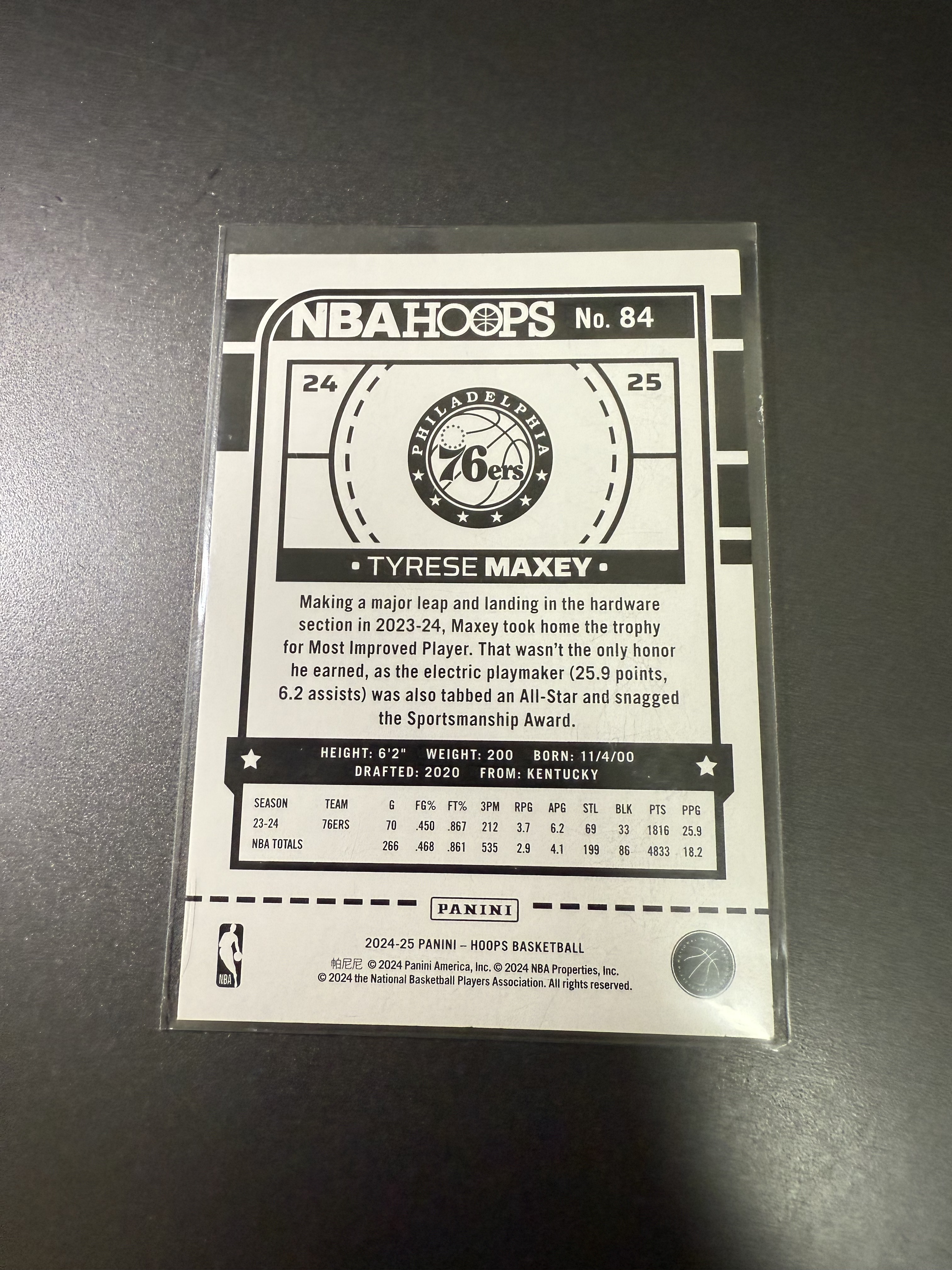 2024-25 Panini NBA Hoops Tyrese Maxey 泰雷塞 马克西 76人 橙折 149编 什