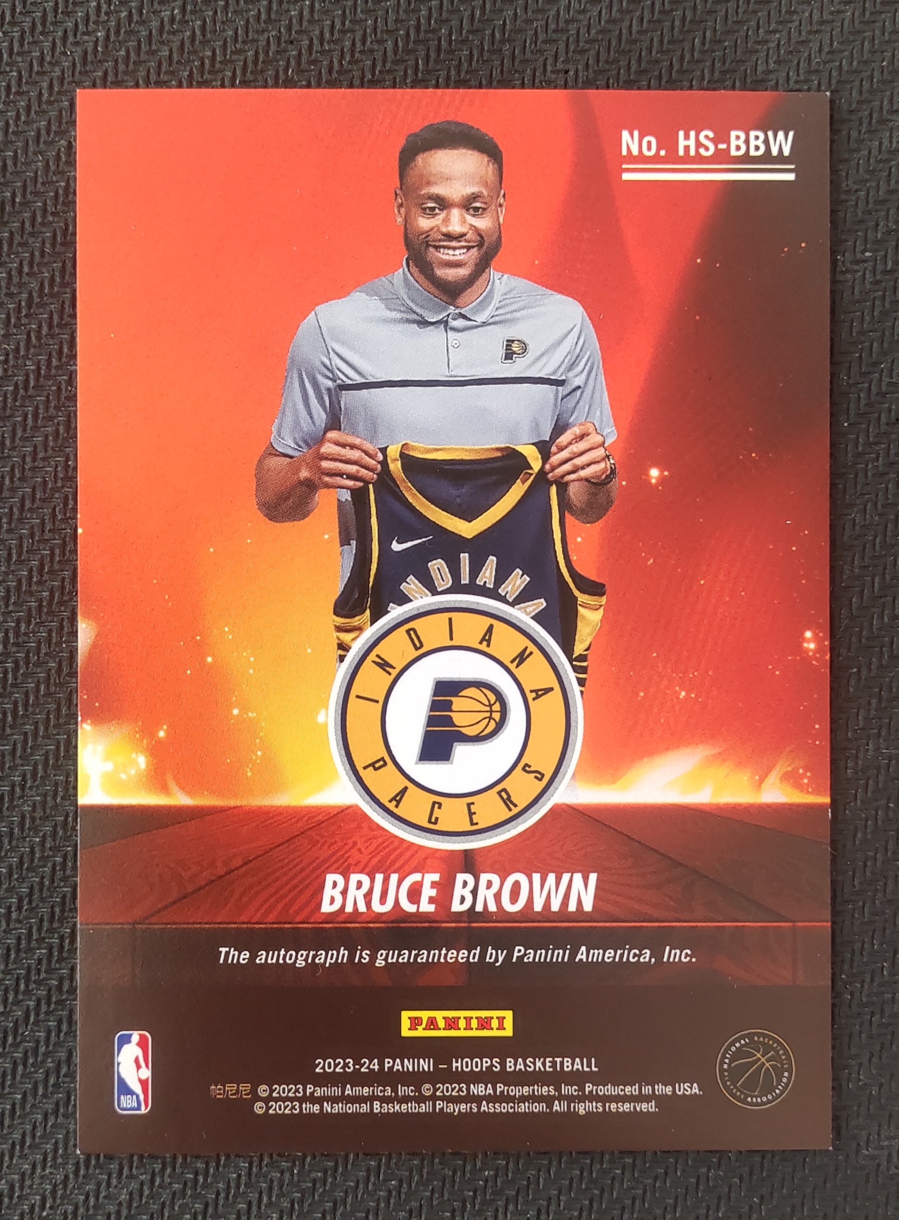 2023-24 Panini NBA Hoops Bruce Brown 布鲁斯 布朗 步行者 hoops HOT签 签字 贴签 25编 瑕疵如图