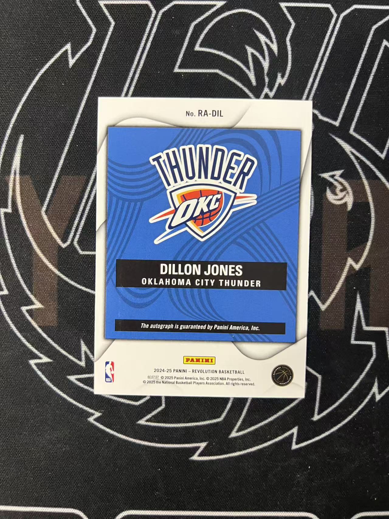 2024-25 Panini Revolution Dillon Jones RC 【UTF球星卡】fr3 狄龙 琼斯 雷霆 新秀 革命 签字 瑕疵如图