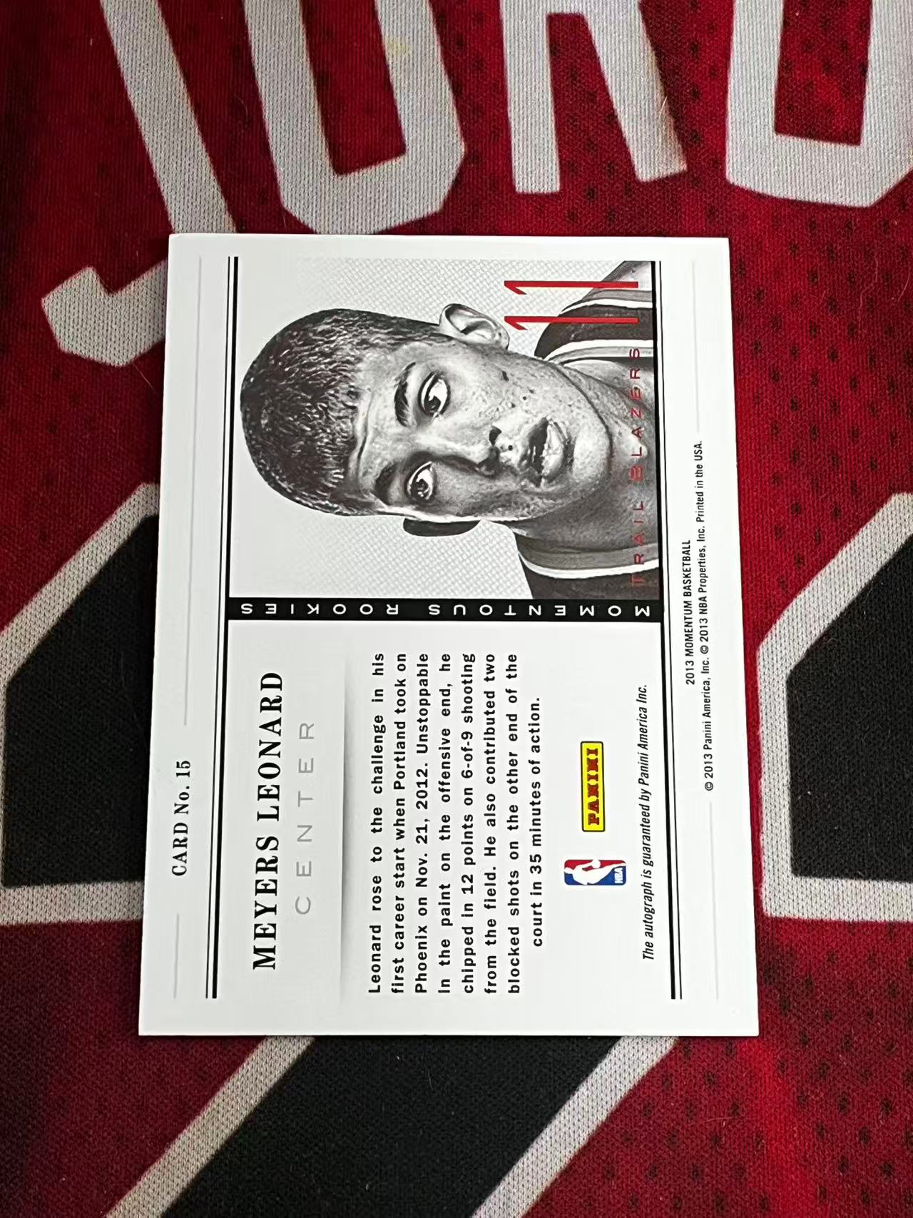 【接寄拍】2013 PANINI MOMENTUM 开拓者 新秀RC 梅耶斯伦纳德 49编 签字卡 卡签 MOMENTOUS签 专收凑套必备【烂臭嘴拍卖】