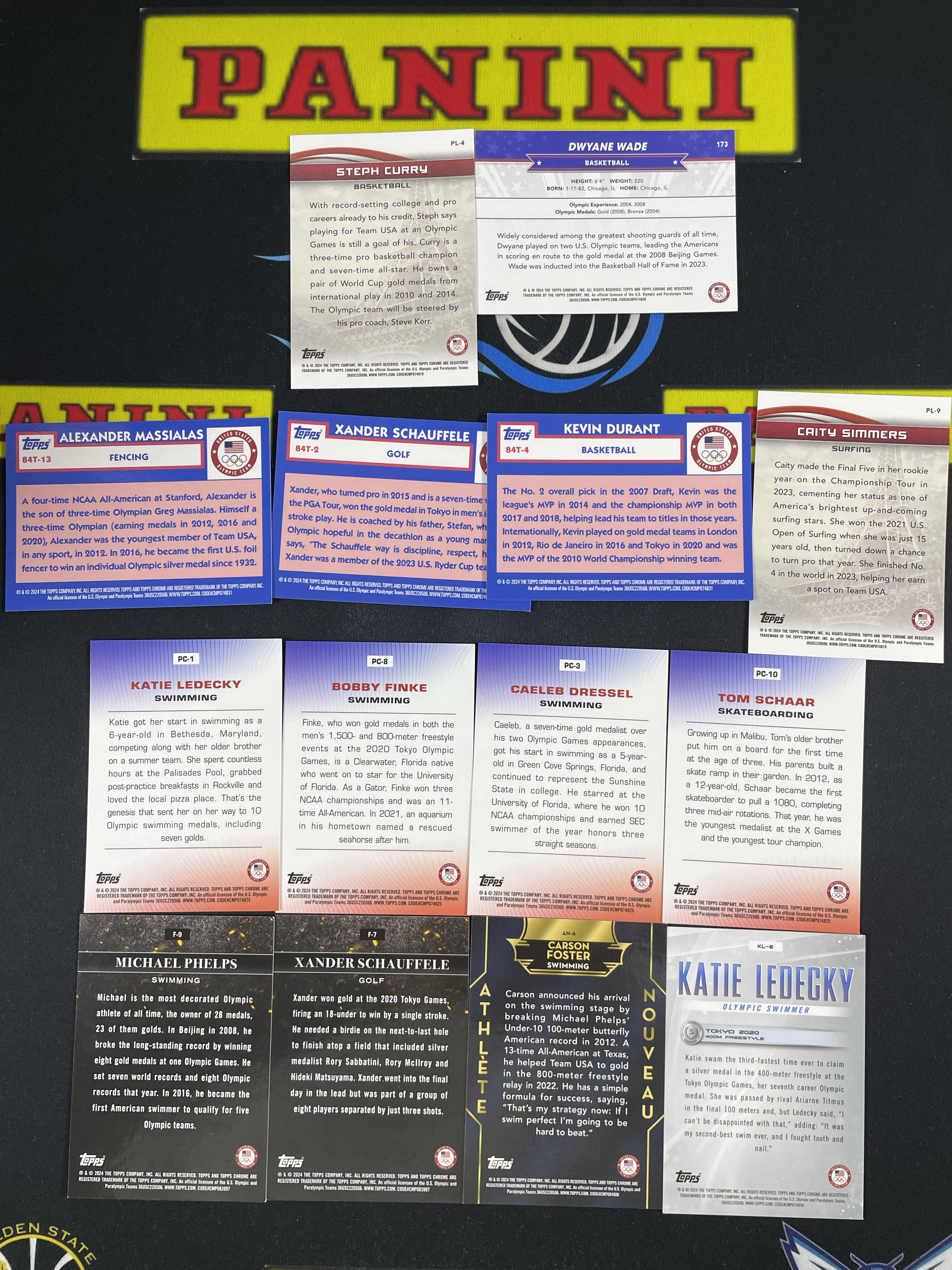 【皮成仙拍卖 统一手续费6%】 2024 TOPPS chrome 奥运会 斯蒂芬库里 韦德 杜兰特 等 一图打包 凑套必备 值得收藏【只发顺丰】落日28