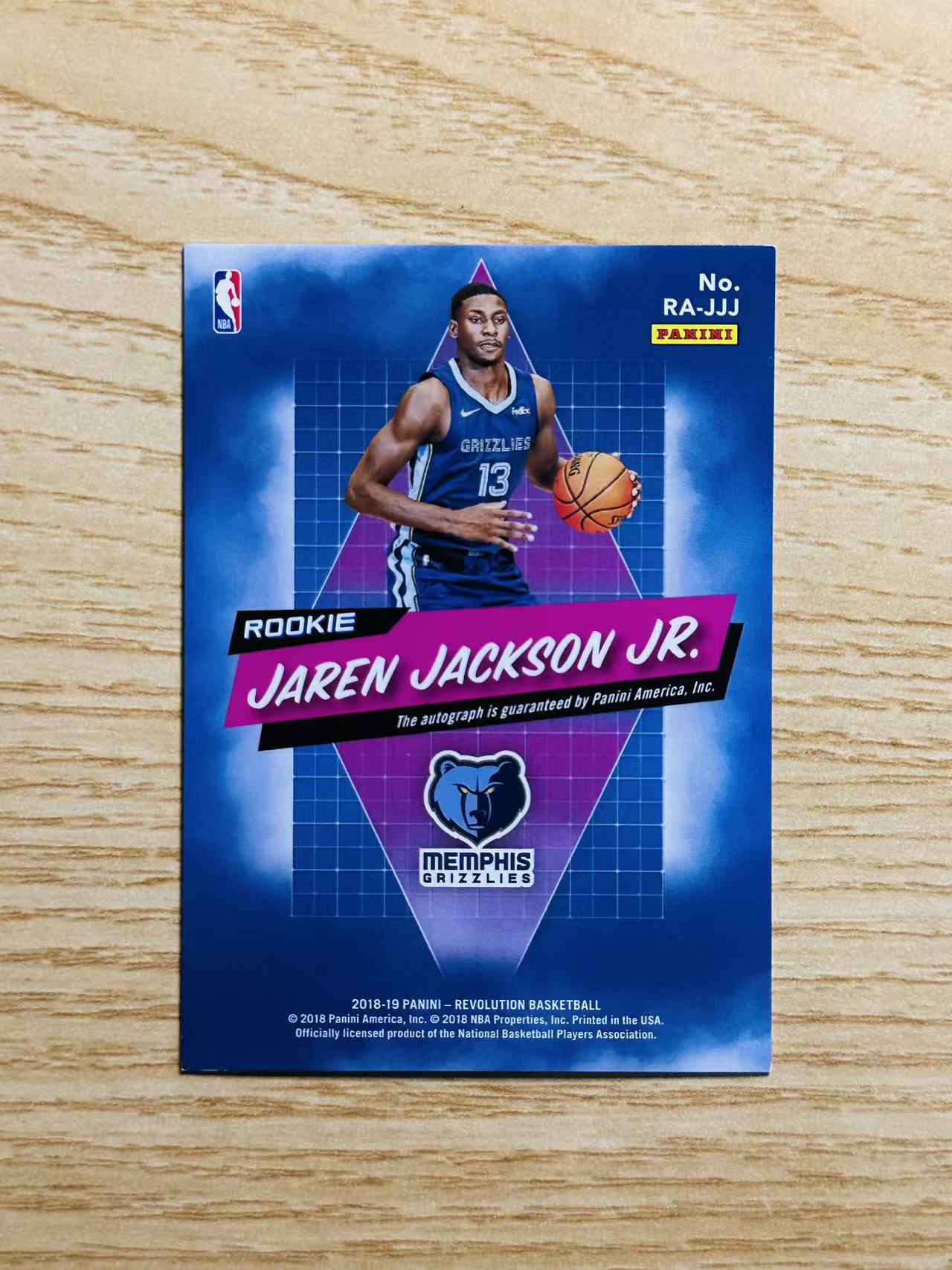 2018-19 Panini Revolution Jaren Jackson 嘿嘿代卖 革命 贾伦 杰克逊 新秀 RC 签字 卡签 三J 灰熊 收藏必备