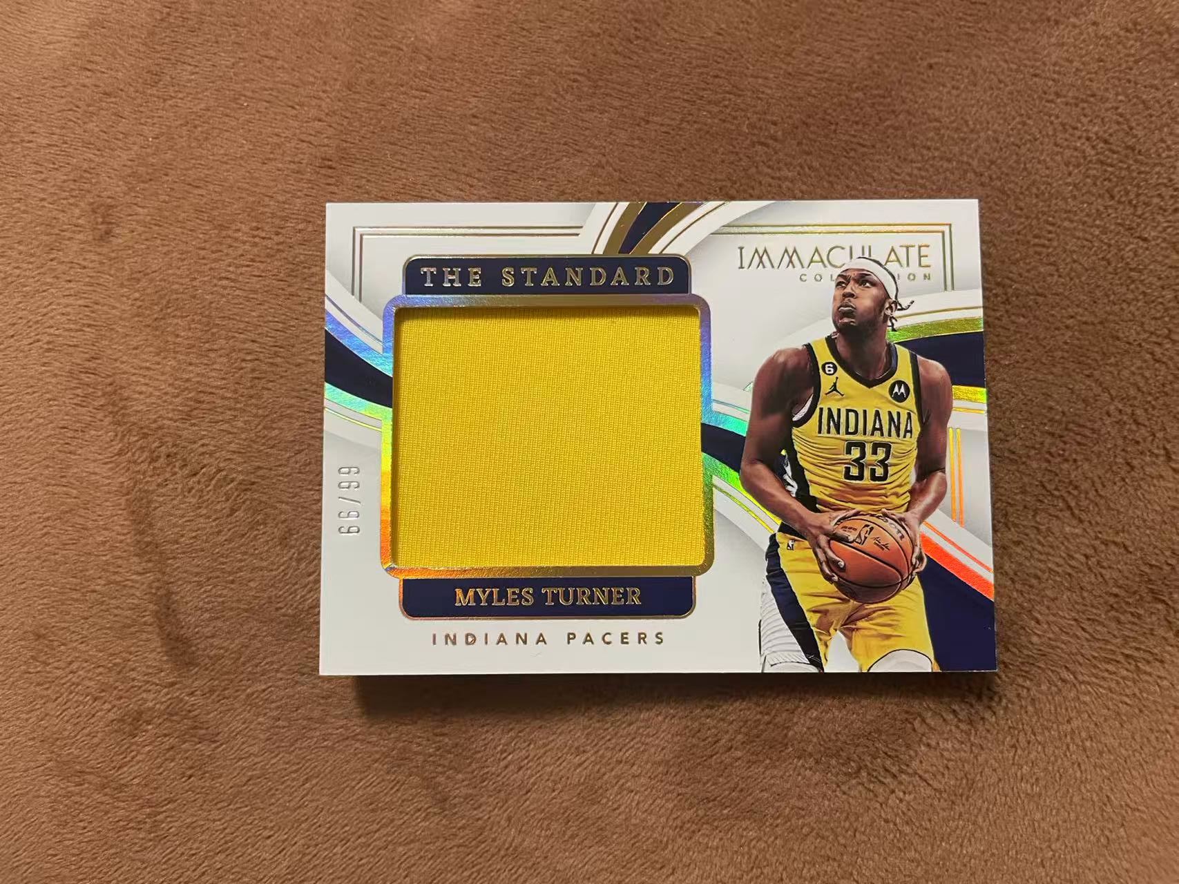 2022-23 Panini Immaculate Myles Turner 爱咪咪imm 步行者 迈尔斯 特纳 减法同背 The Standard 大窗GU球衣 落场切割 patch 99编【z】