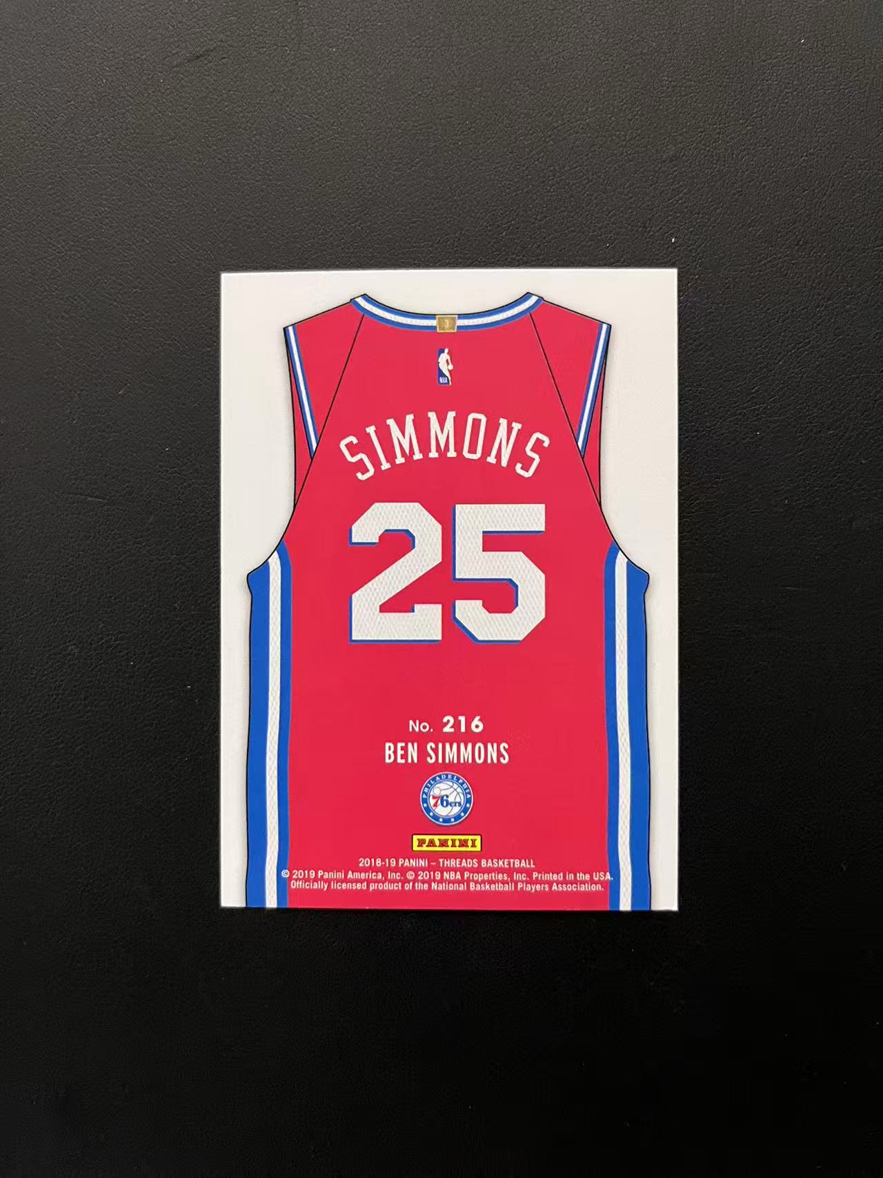 2018-19 Panini Threads Ben Simmons 《王中王代卖》小背心系列 费城76人 本 西蒙斯 小背心 特卡 边角微白 瑕疵如图 凑套必备 可累积 D23