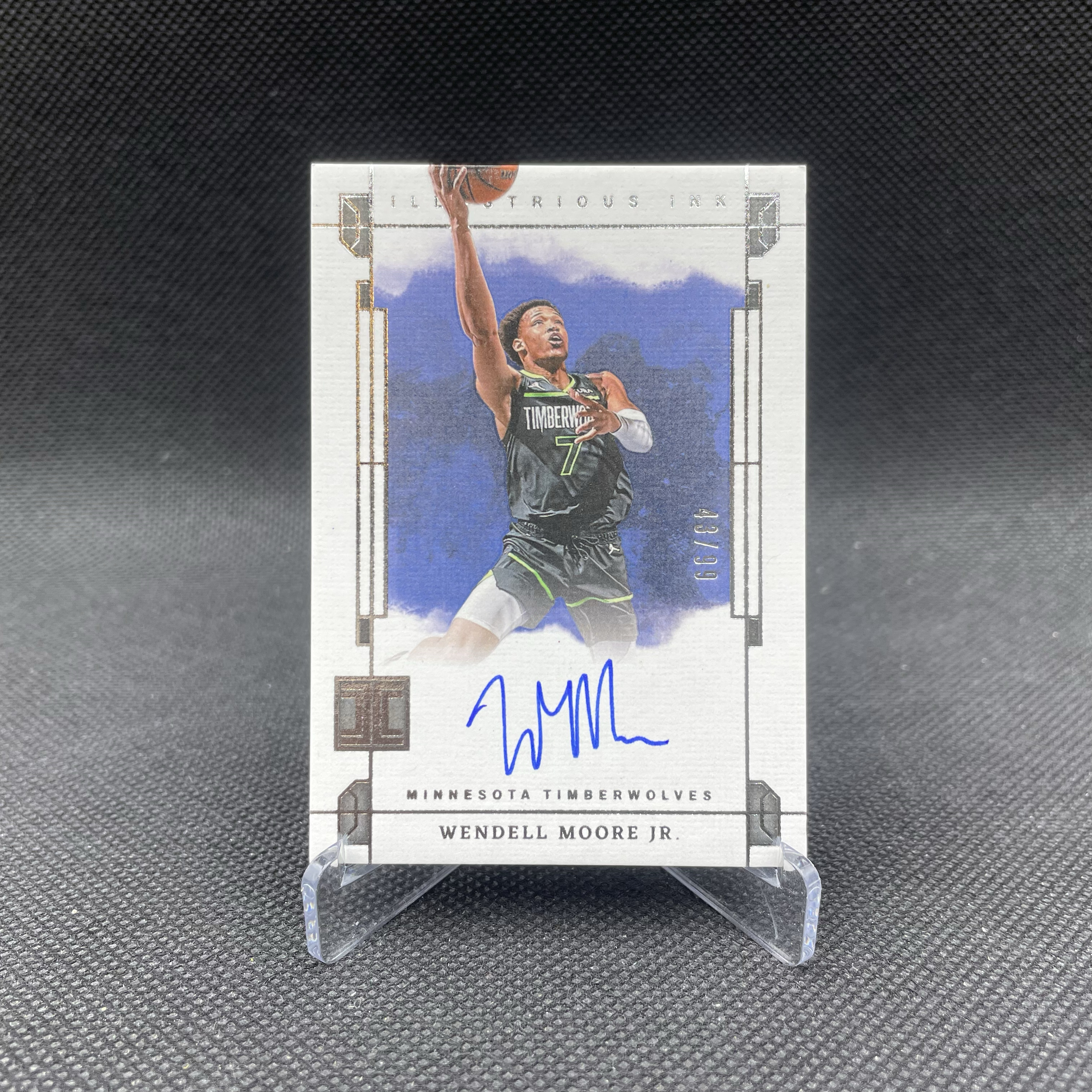 2023-24 Panini Impeccable Wendell Moore Jr. 小真金 森林狼 小温德尔 摩尔 43/99编 签字 卡签 Ink签 水墨设计 墨迹湛蓝 品如图 不累计 阿苏