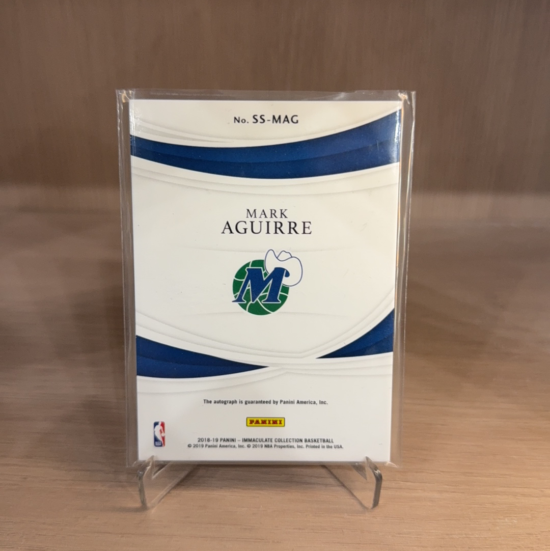 2018-19 Panini Immaculate Mark Aguirre 【免费拍卖】IMM 独行侠 马克 阿吉雷 /99编 沙盒签 剪影 签字 卡签 爱咪咪 卡品如图 值得收藏(🍷🈚️)