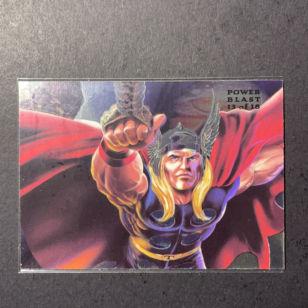 2024 Fleer Marvel (MCU) Flair天赋 雷神索尔 比例插放 粗闪折射力量释放特卡 序号13of18 1994 漫威漫画古早Fleer Flair Marvel天赋绝版系列