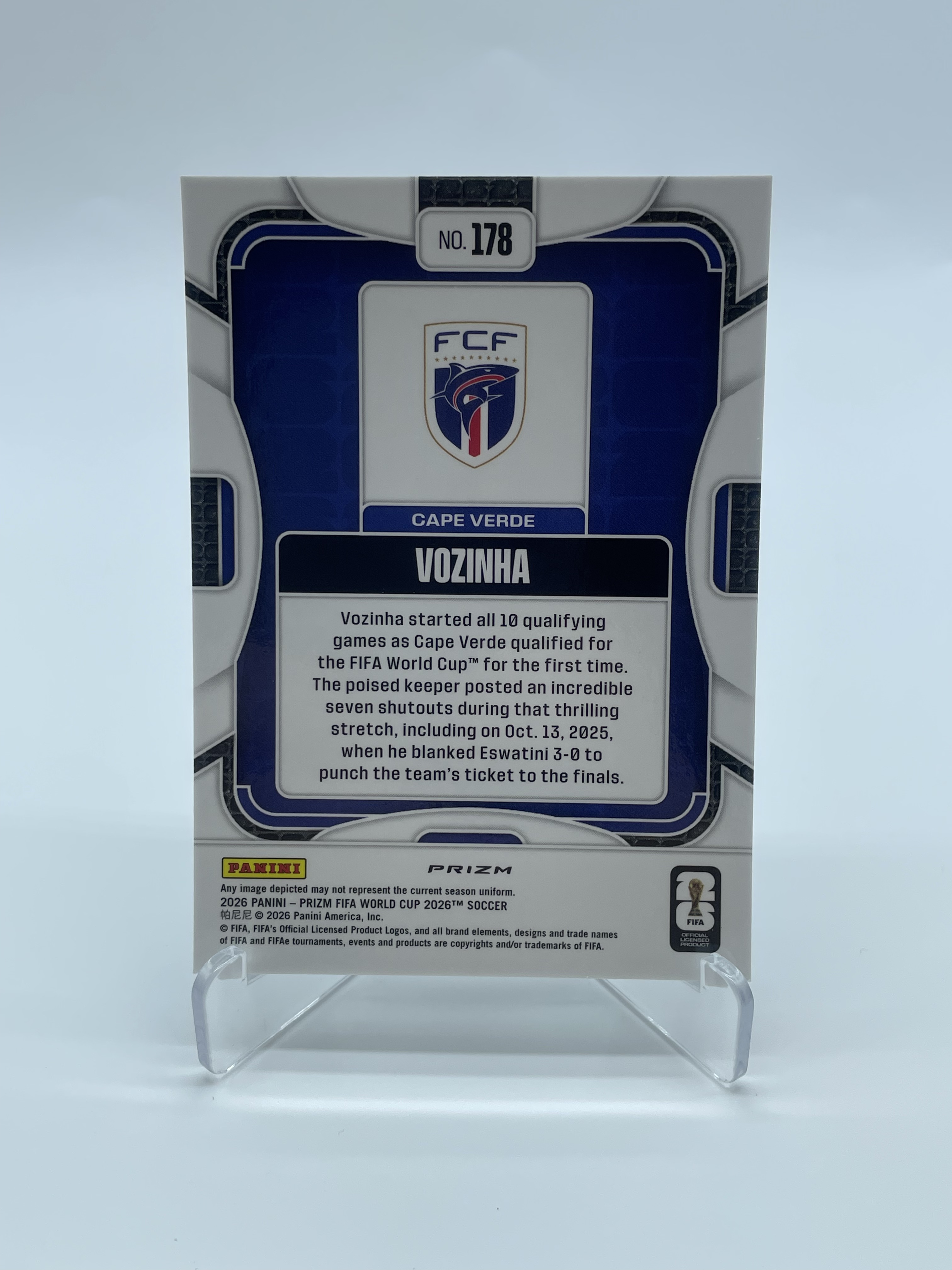 2026 Panini Prizm FIFA World Cup vozinha【Simple】世界杯 PZ 沃齐尼亚 新秀RC 佛得角 门将 门神 银折 折射 波纹折 专收必备