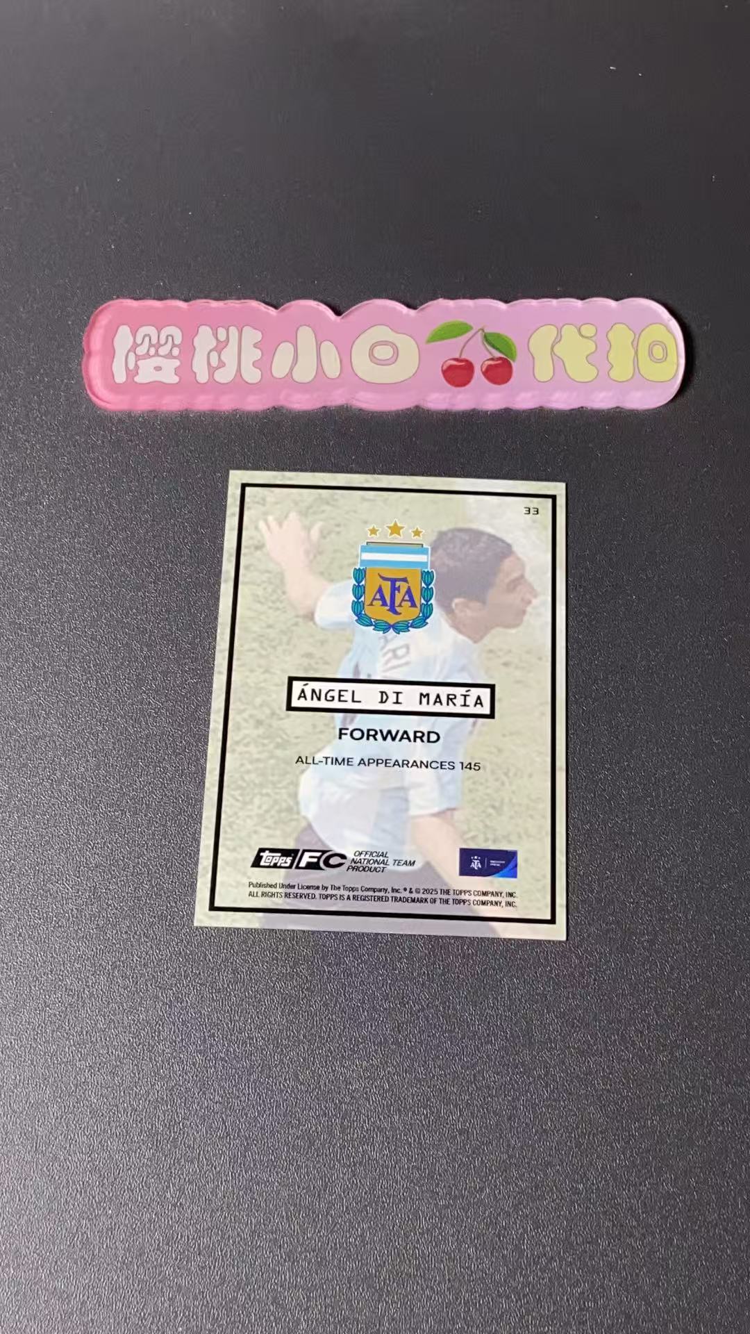 2025 Topps Argentina angel di maria 樱桃小白 50编 迪马利亚 无边框 金彩虹平行 金折 阿根廷聚焦系列 卡品不保 默认微瑕 收藏必备【许克】