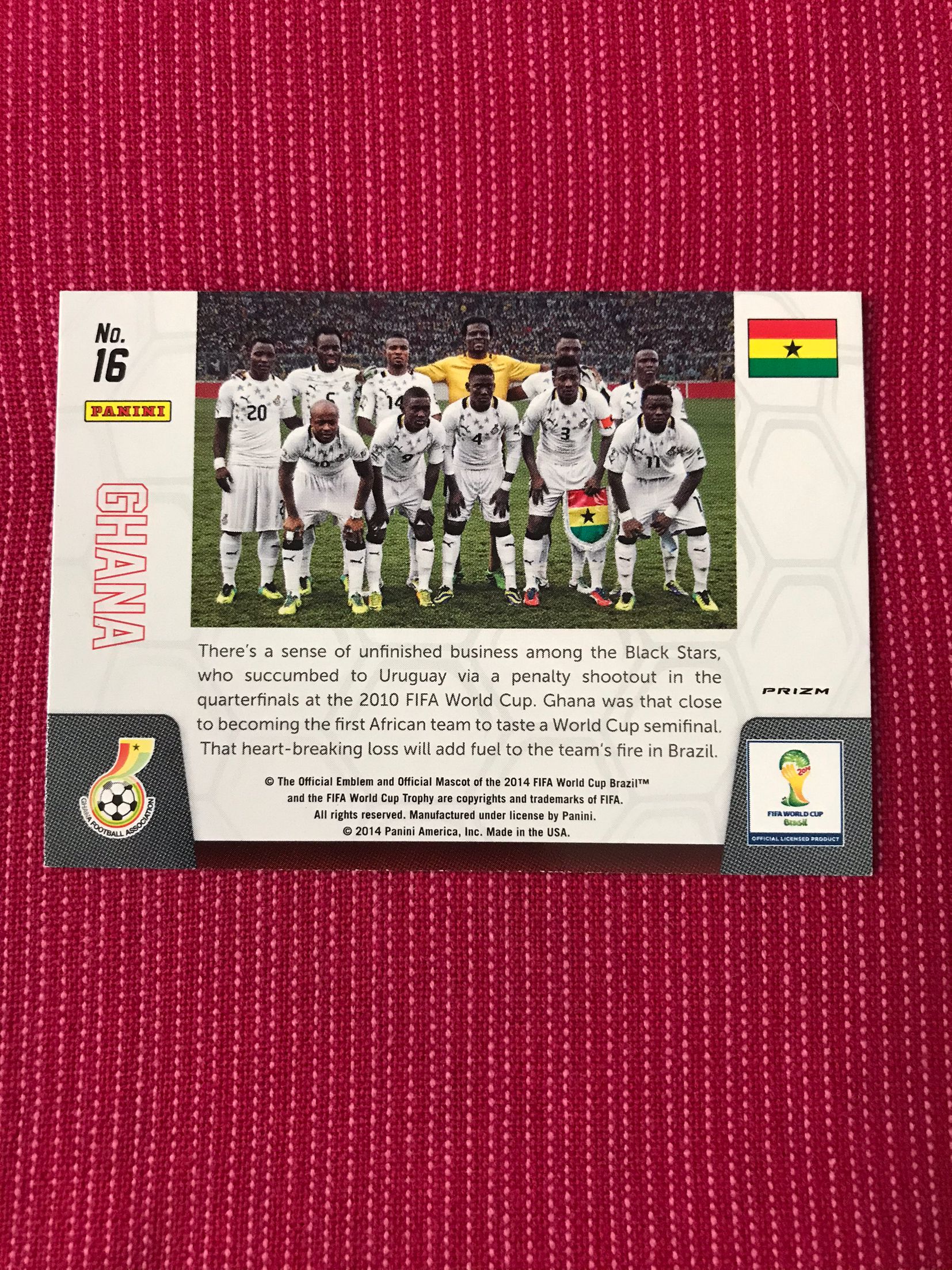 2014 Panini Prizm GHANA 【宾森光拍卖第191期】World Cup 全家福 特卡 银 折射 加纳 元年世界杯