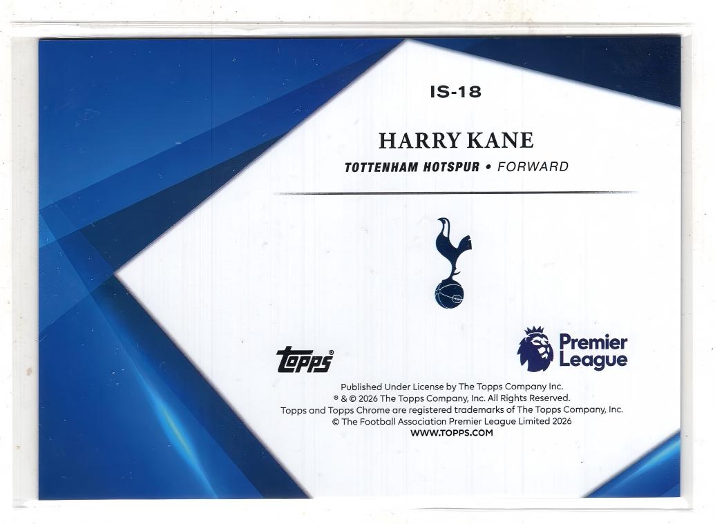 2026 Topps Chrome Harry Kane 【来拆波卡】英超 蓝宝石 热刺 凯恩 大比例 SSP 无限特卡 蓝碎冰折 hml