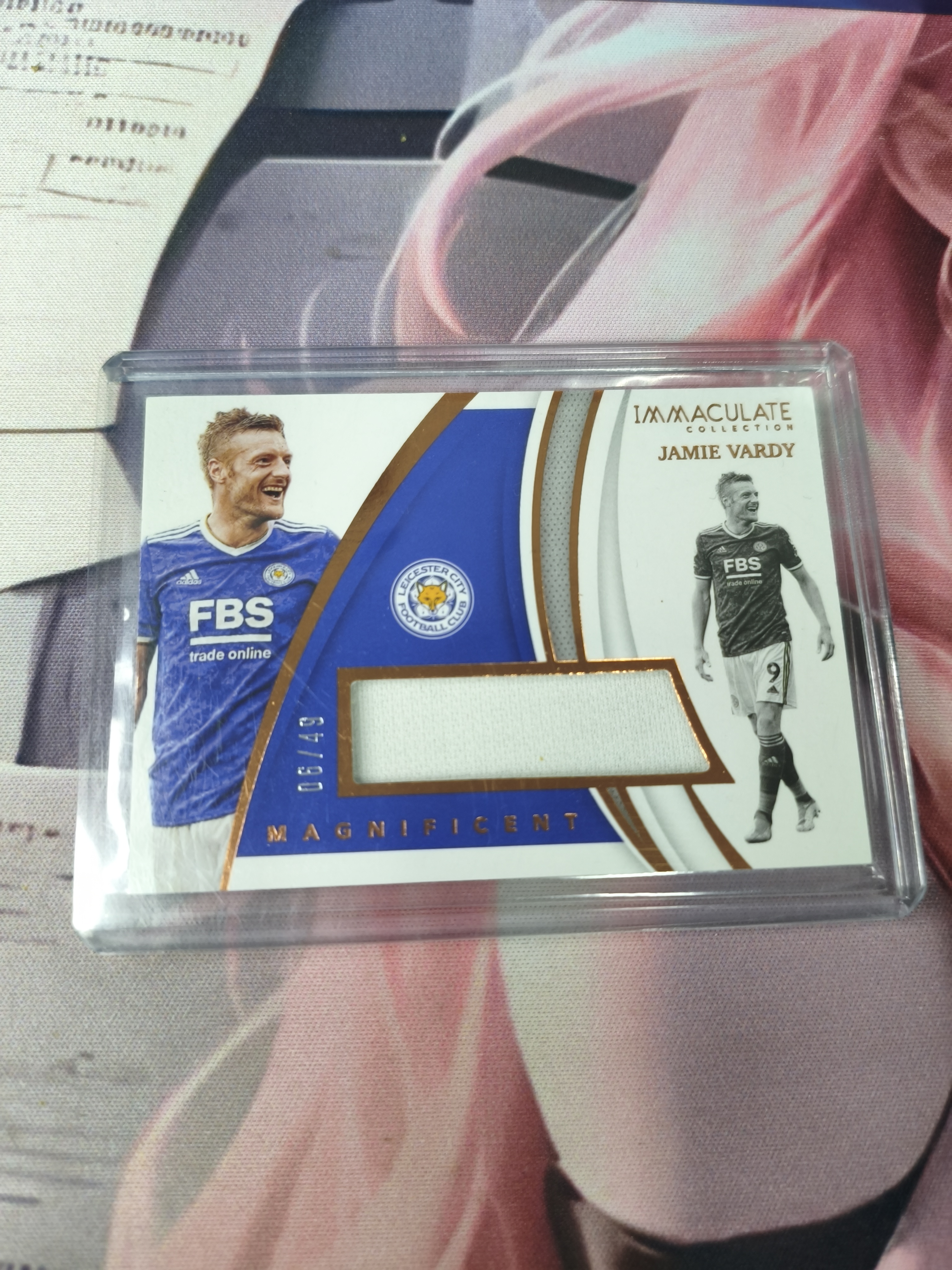 2021 Panini Immaculate Jamie Vardy 英超 瓦尔迪 亲穿球衣 物料切割 49编 镜面 莱斯特城