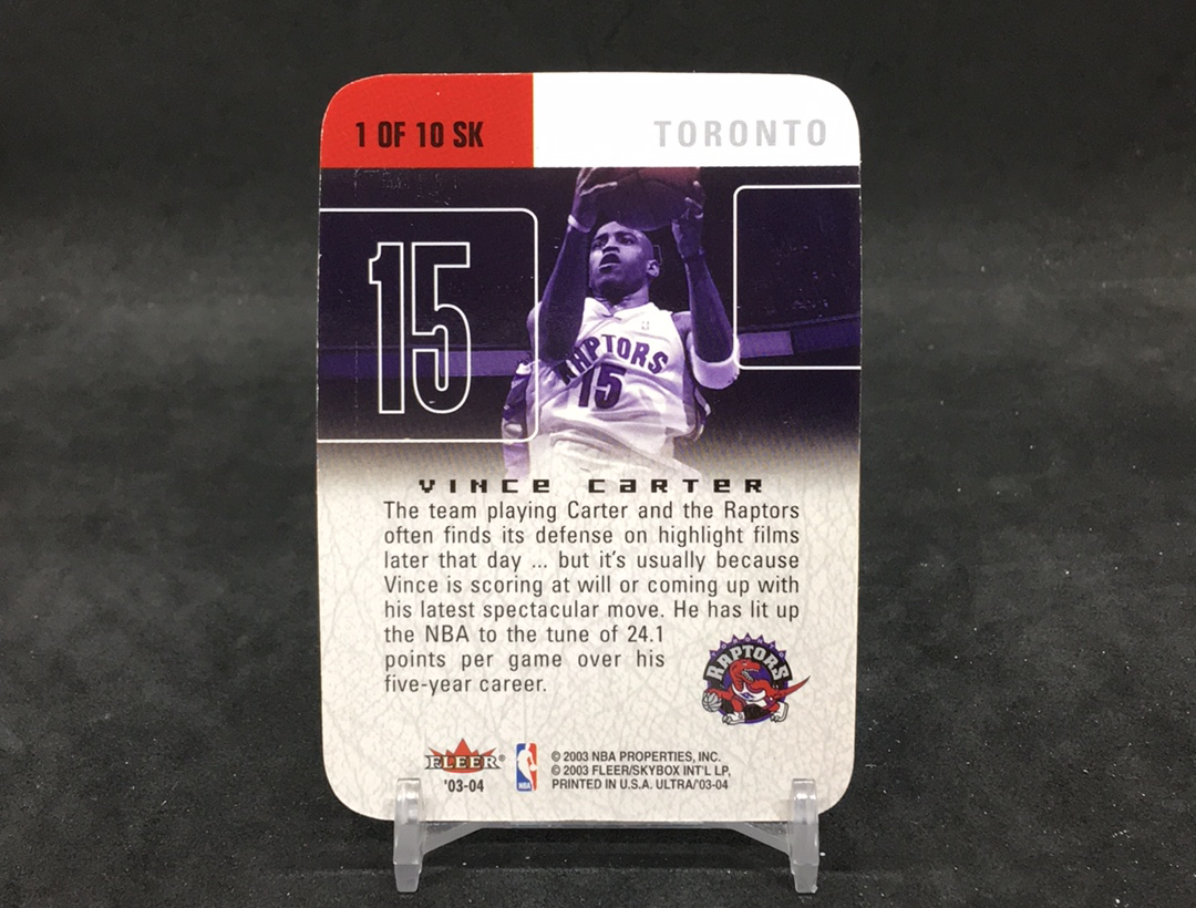 【DC拍卖】11.17 ULTRA 大比例异形切割特卡 经典老特 实卡美如画 四大分卫之一 名人堂巨星 NBA历史最强扣将 半人半神 文斯 卡特 (微瑕)