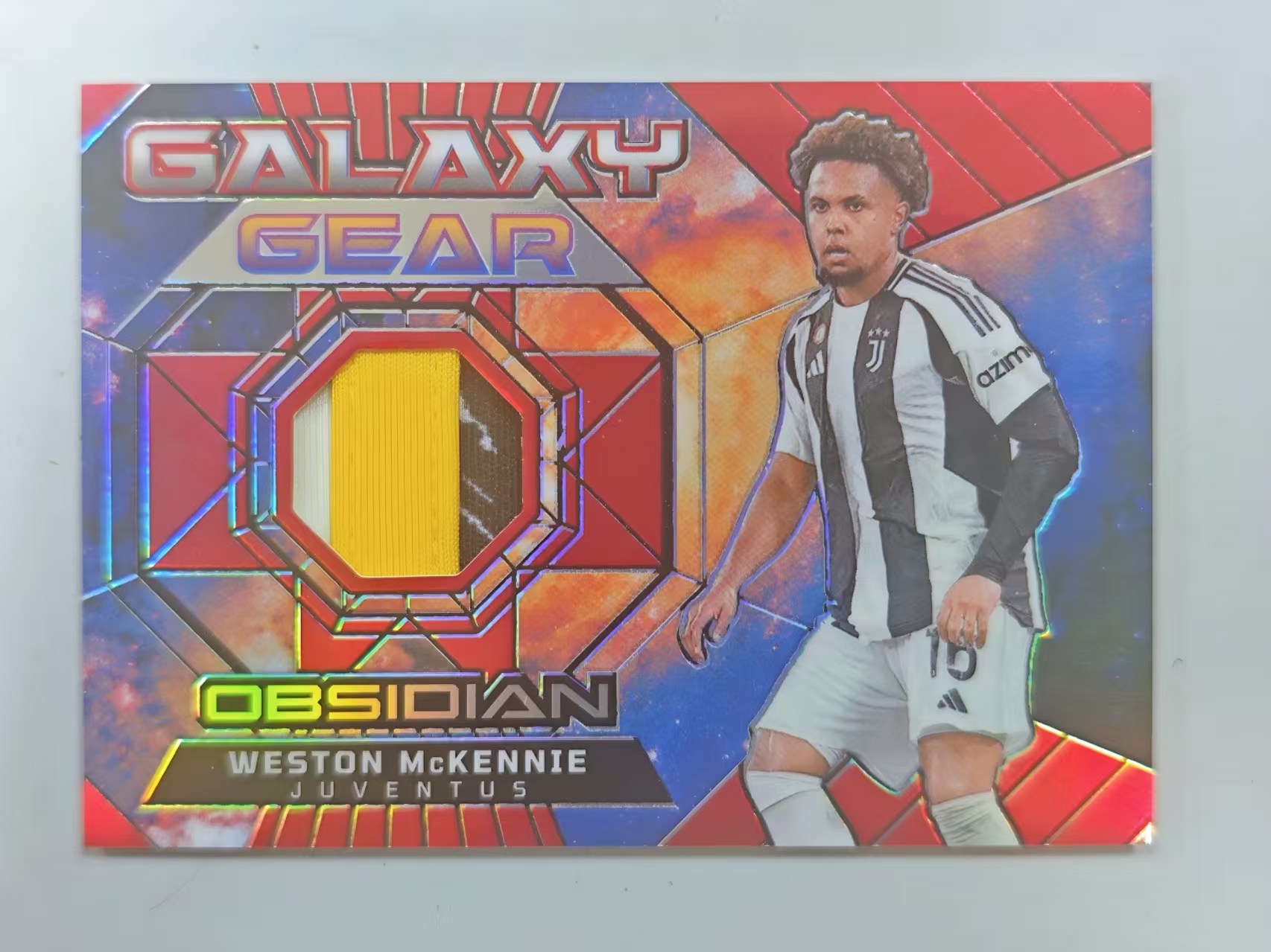 2024-25 Panini Obsidian Weston McKennie 黑曜石 尤文图斯 麦肯尼 球衣 物料切割 04/10编 超低编 红折 折射 卡品如图【原地起飞卡社】jia11.16