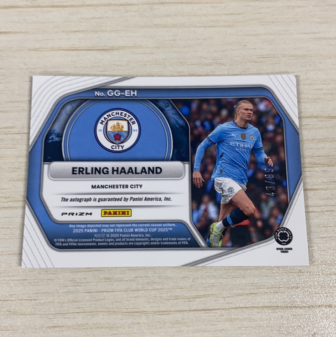 【小牛代拍】2025 Panini Prizm FIFA Club World Cup世俱杯 Erling Haaland 哈兰德 曼城 签字 挪威 魔人布欧 签字 全球签字 43/99编 (一哥)