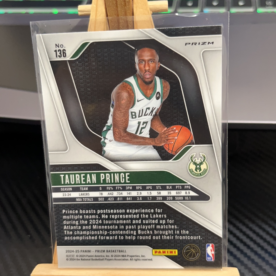2024-25 Panini Prizm Taurean Prince 陶林 普林斯 雄鹿 银碎冰 银折 折射 prizm系列 pz 卡品如图 凑图必备 值得收藏! 免费代卖!