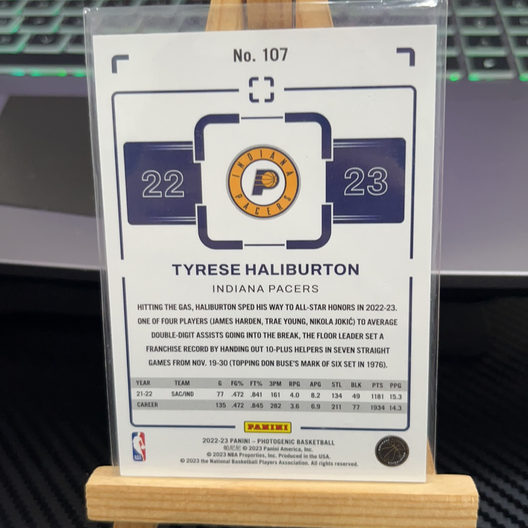 2022-23 Panini PaniniPhotoGenicNBA Tyrese Haliburton 哈利伯顿 步行者 上镜系列 卡品如图 瑕疵看图 凑图必备 值得收藏!
