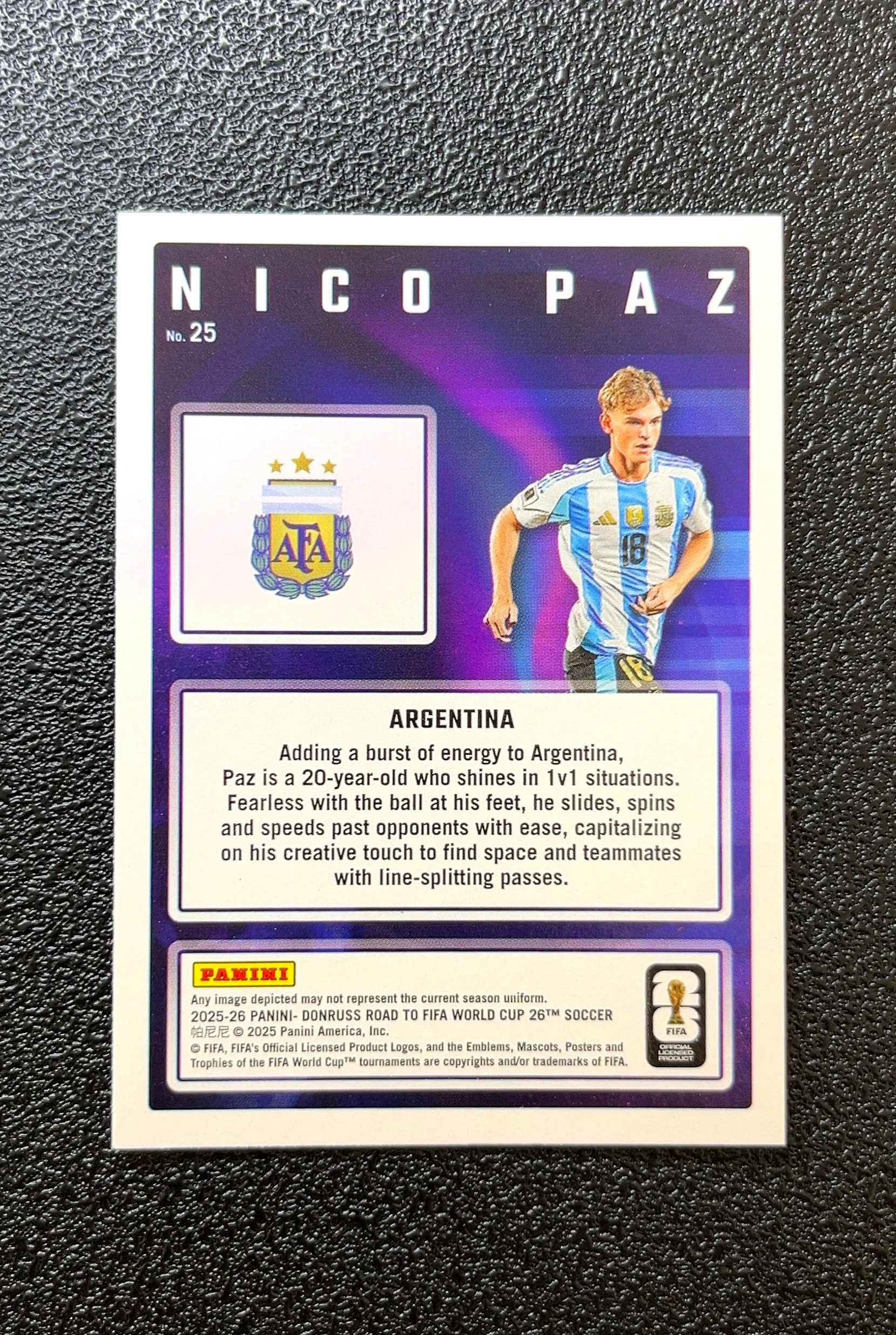 【岛屿拍卖】2025 Donruss Road to FIFA World Cup Magicians 魔术师 Nico Paz 尼科·帕兹 卡品如图 高价值 #25 0024#356