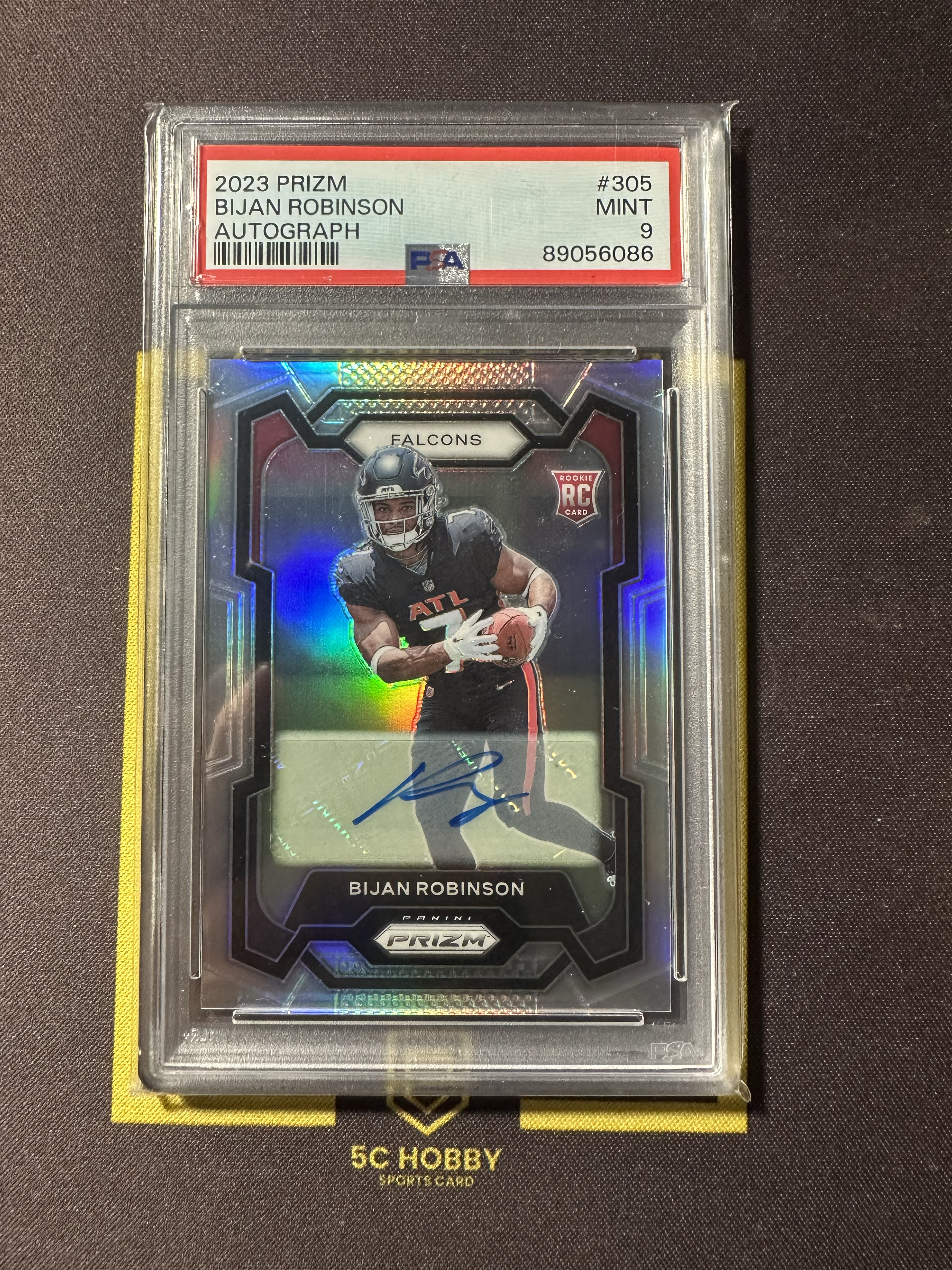 2023 Panini Prizm Bijan Robinson RC 【主演出卡】猎鹰超级新秀 罗宾逊 RC prizm 签字 AUTOGRAPH #305 PSA9