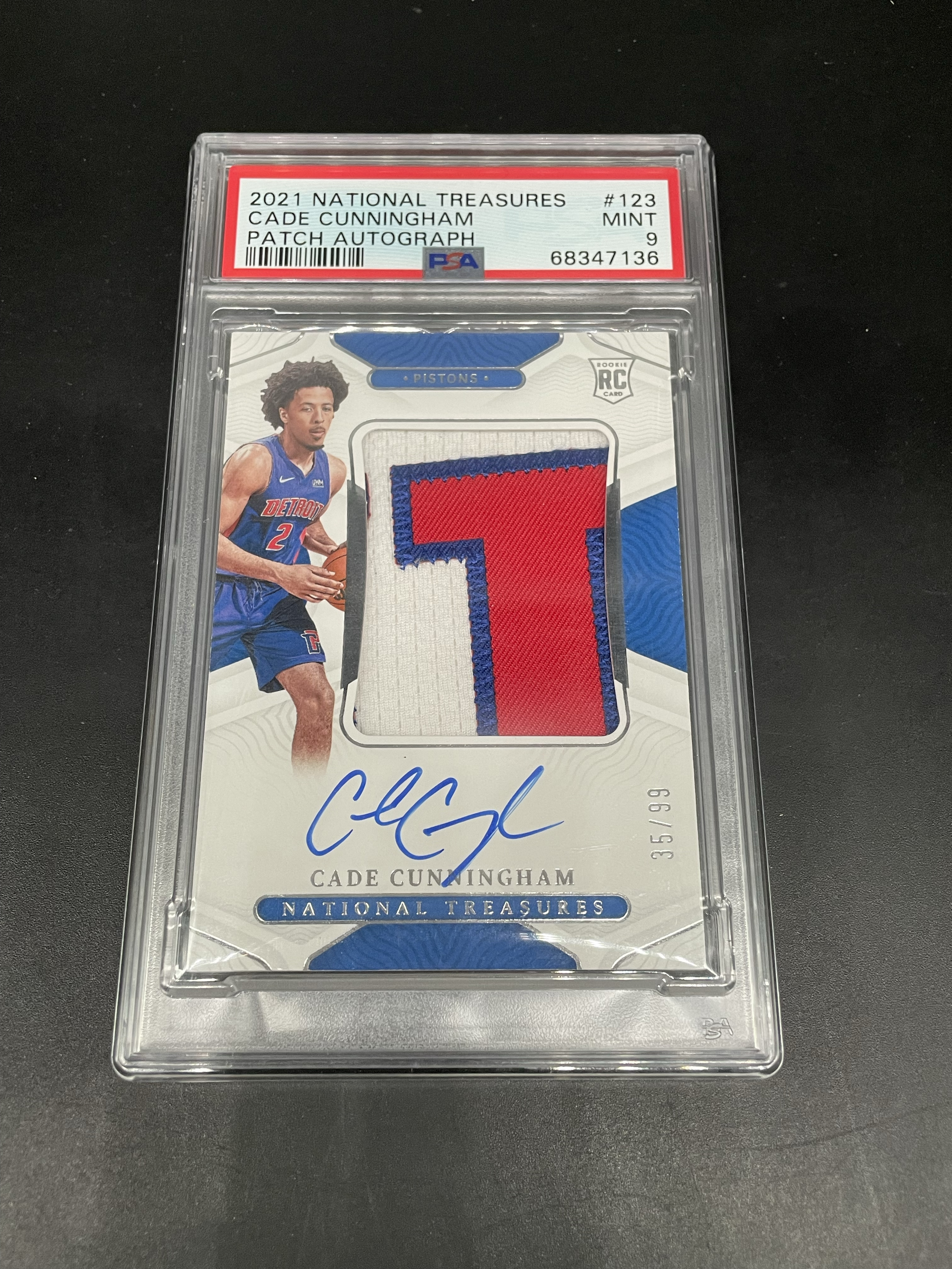 2021-22 Panini National Cade Cunningham RC 【白鳥代賣】國寶 活塞CC 坎寧安 新秀 /99編 正RPA 簽字 卡簽 patch 球衣物料 psa9分 花開