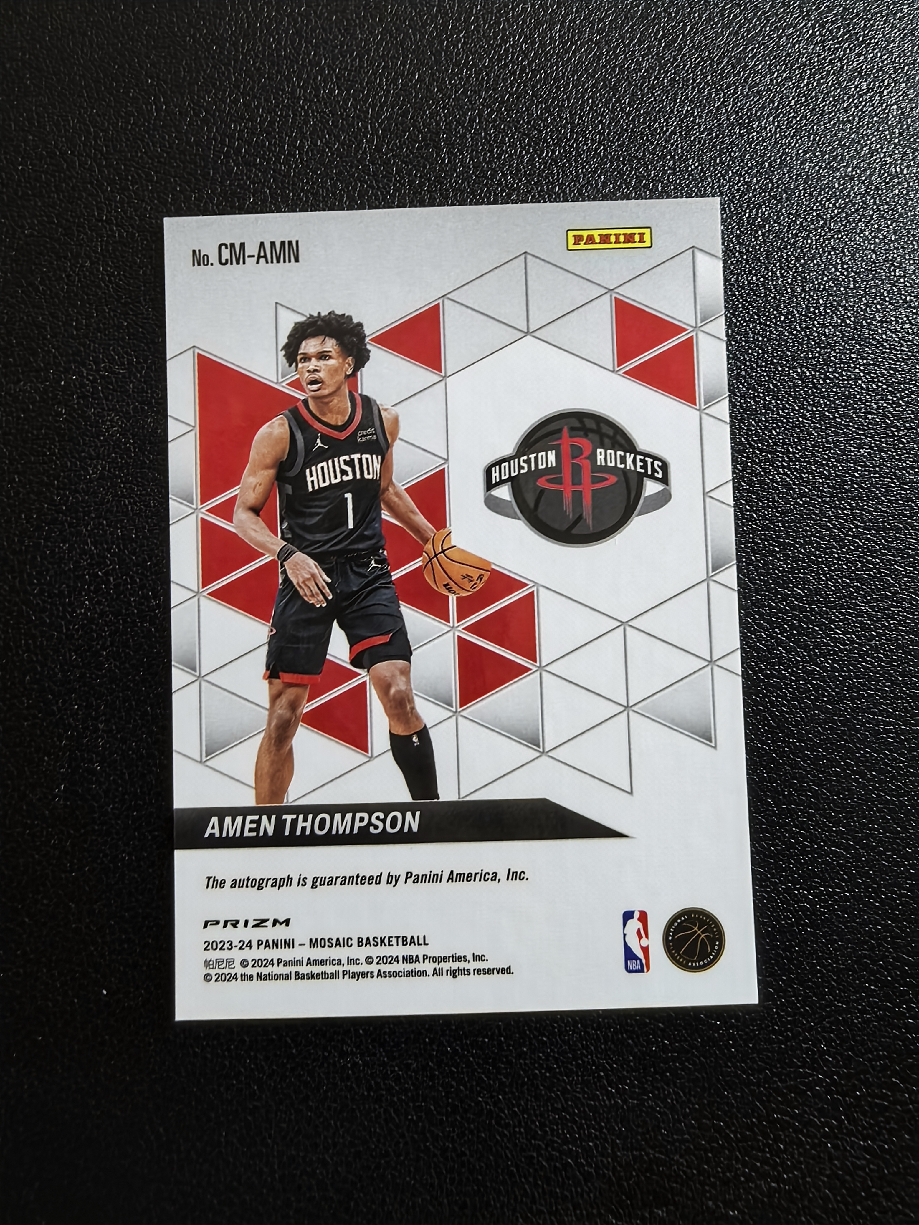 2023-24 Panini Mosaic Amen Thompson RC 马赛克 火箭 阿门汤普森 新秀 签字 贴签 Collage 红金马赛克折 折射 实卡精美 卡品如图 冯总