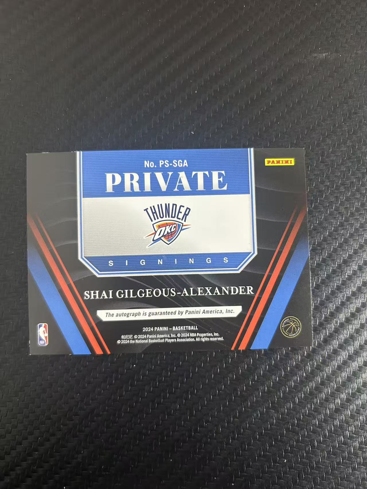 2024 Panini Prizm Deca Shai Gilgeous-Alexander #PS-SGA【灯灯拍卡】 雷霆 谢伊 亚历山大 折射 签字 卡签 插入 插入签 大比例【麦浪风】