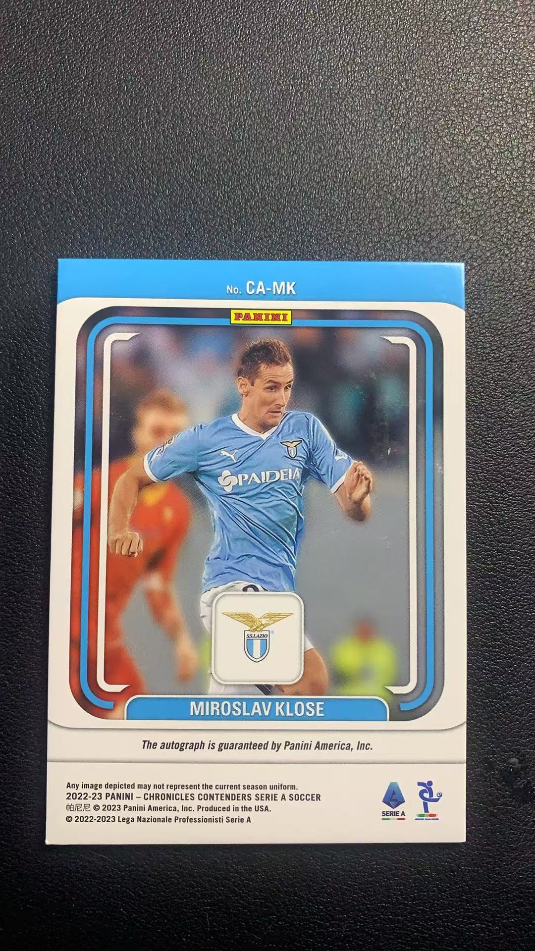 2022-23 Panini Chronicles Miroslav Klose 米洛斯拉夫 克洛泽 签字 99编 拉齐奥 球票 编年史 卡品如图 糍粑