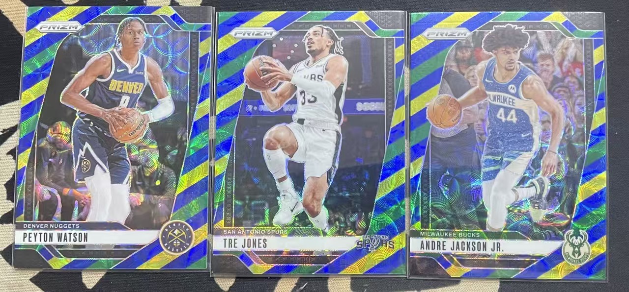 2024-25 Panini Prizm Peyton Watson 佩顿·沃特森 小安德烈·杰克逊 特雷·琼斯 pz 三色折 黄瓜折 圈圈折 折射 打包 值得收藏(猴子卡社)
