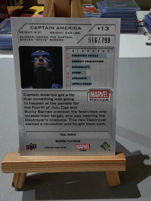【佩妮拍卖】2022 Upper Deck Marvel (MCU) 漫威白金系列 铂金盒 Captain America 美国队长 516/799编 卡品如图 拍前请阅读描述 XPXP0408