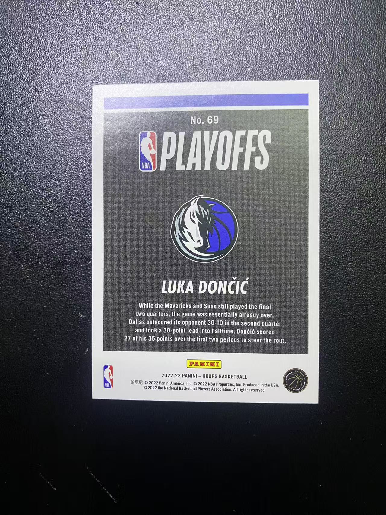 2022-23 Panini Hoops Luka Doncic 独行侠 湖人 卢卡 东契奇 冠军之路 999编 稀有 卡品如图 值得收藏 镜明