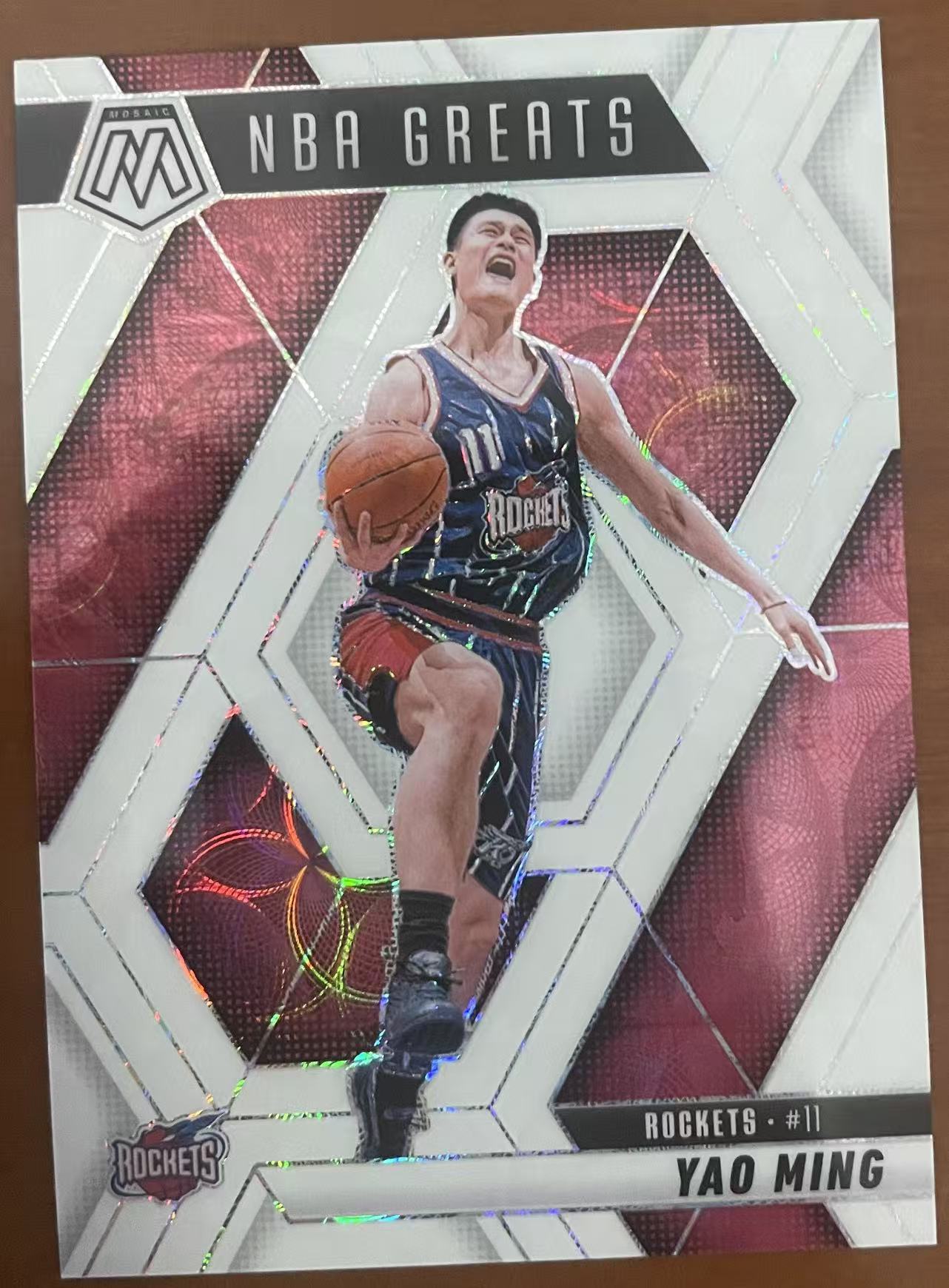2024-25 Panini Mosaic Yao Ming 马赛克 火箭 姚明 白圈圈折 8/25编 卡品如图(苹果)