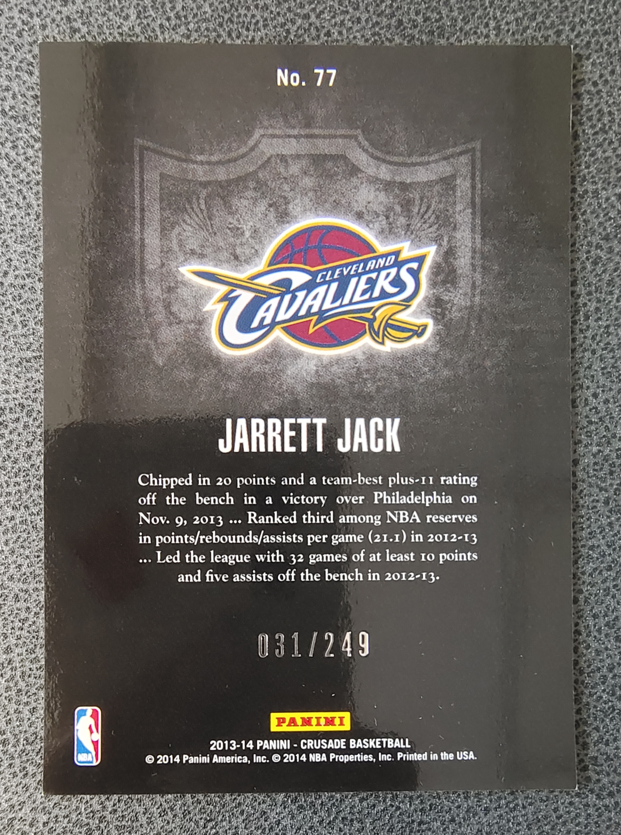 2013-14 Panini Crusade Jarrett Jack 克利夫兰 骑士队 贾莱特 杰克 031/249 十字军 青折