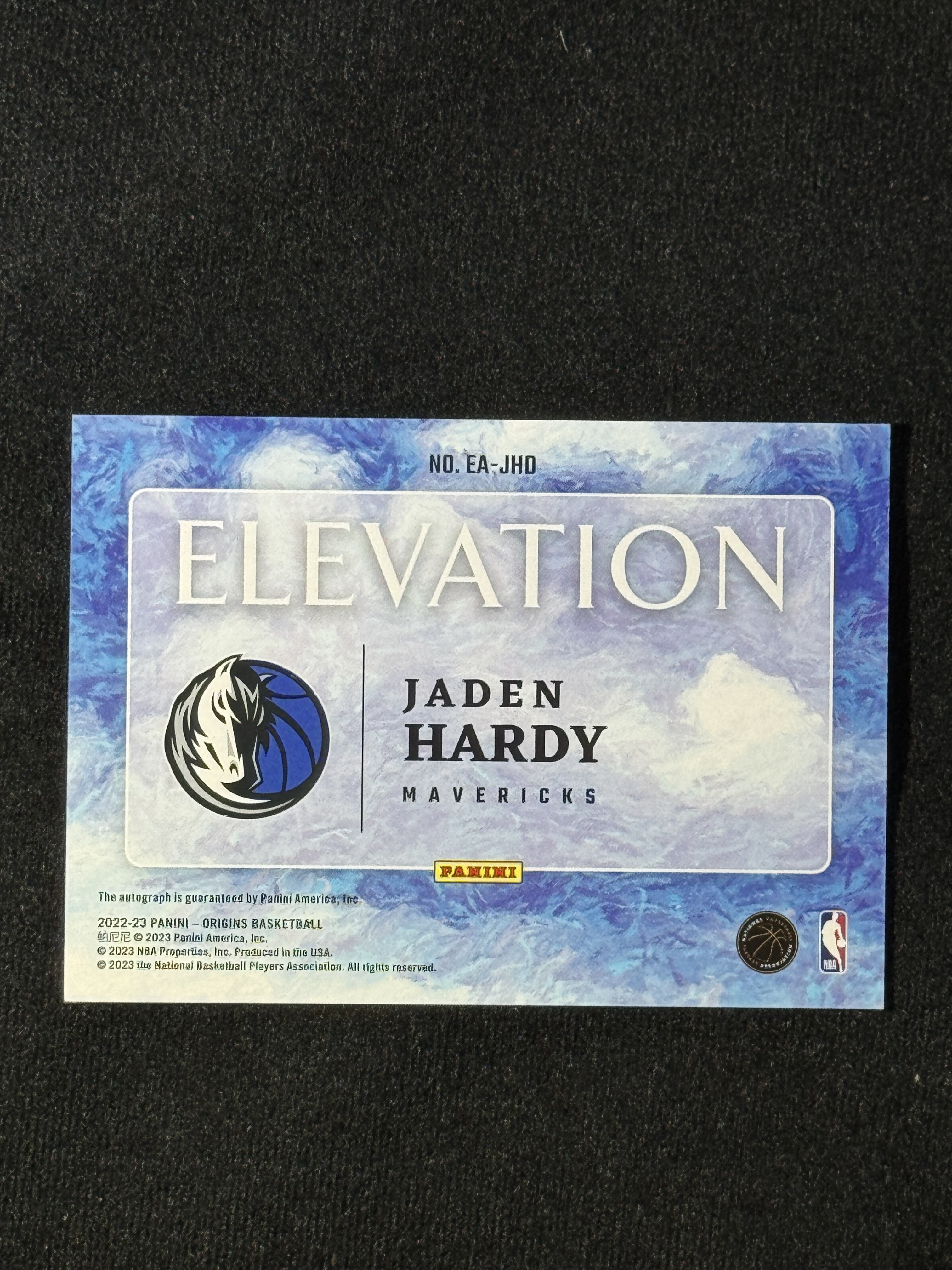 2022-23 Panini Origins Jaden Hardy RC 【扎克代卖】起源 飞升签 99编 卡签 独行侠新秀 杰登 哈迪 实卡好看 瑕疵如图 福盒 猪脚饭