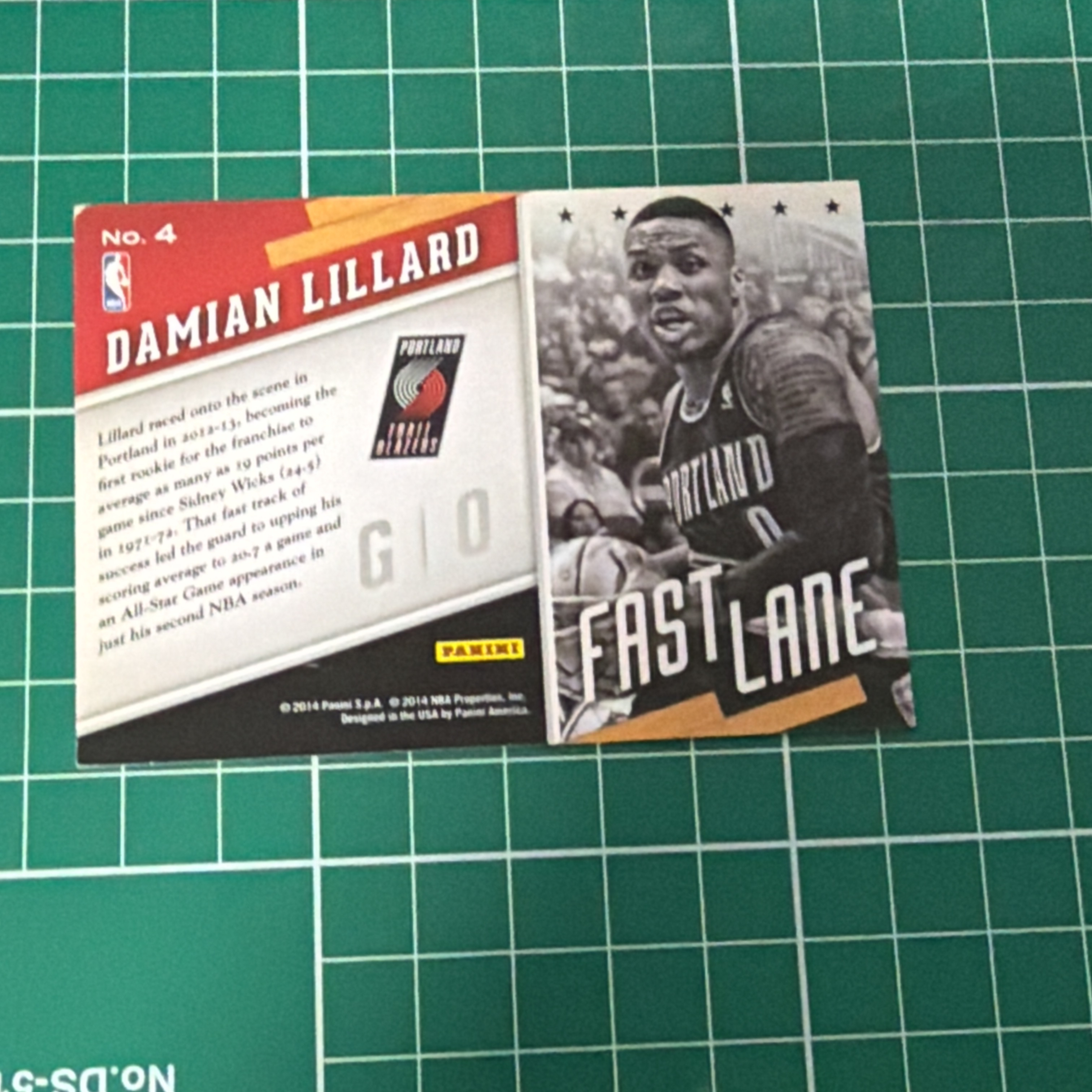 2014-15 Panini Americana Damian Lillard S.p.a. 达米安利拉德 利指导 表哥 开拓者 fast lane横版特卡 精美选图 十年老卡 绝版卡 稀有大比例