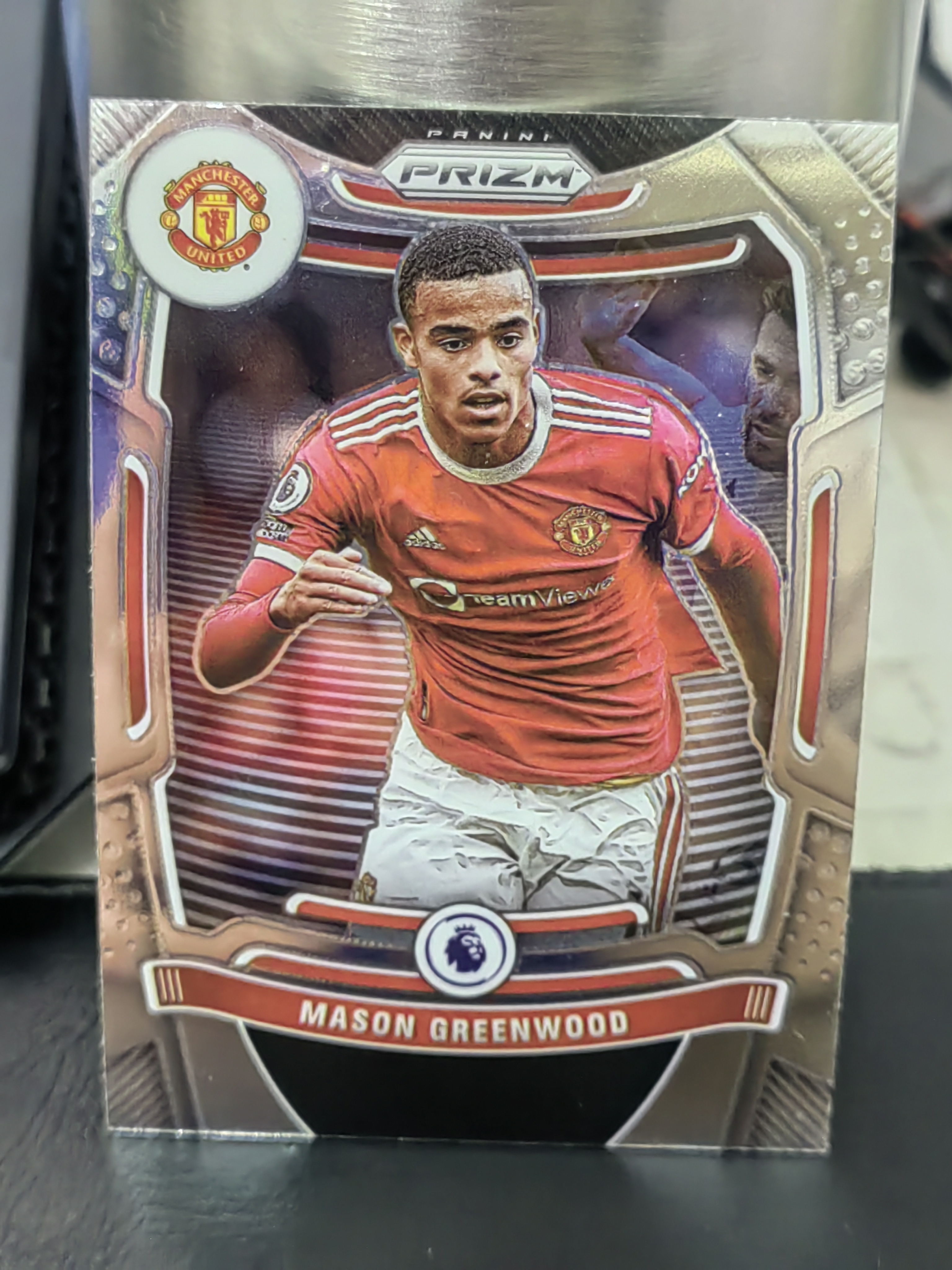 2021-22 Panini Prizm Mason Greenwood PZ 英超 梅森格林伍德 曼彻斯特联 红魔 第三张 足 白边白角 不保卡品 卡品如图