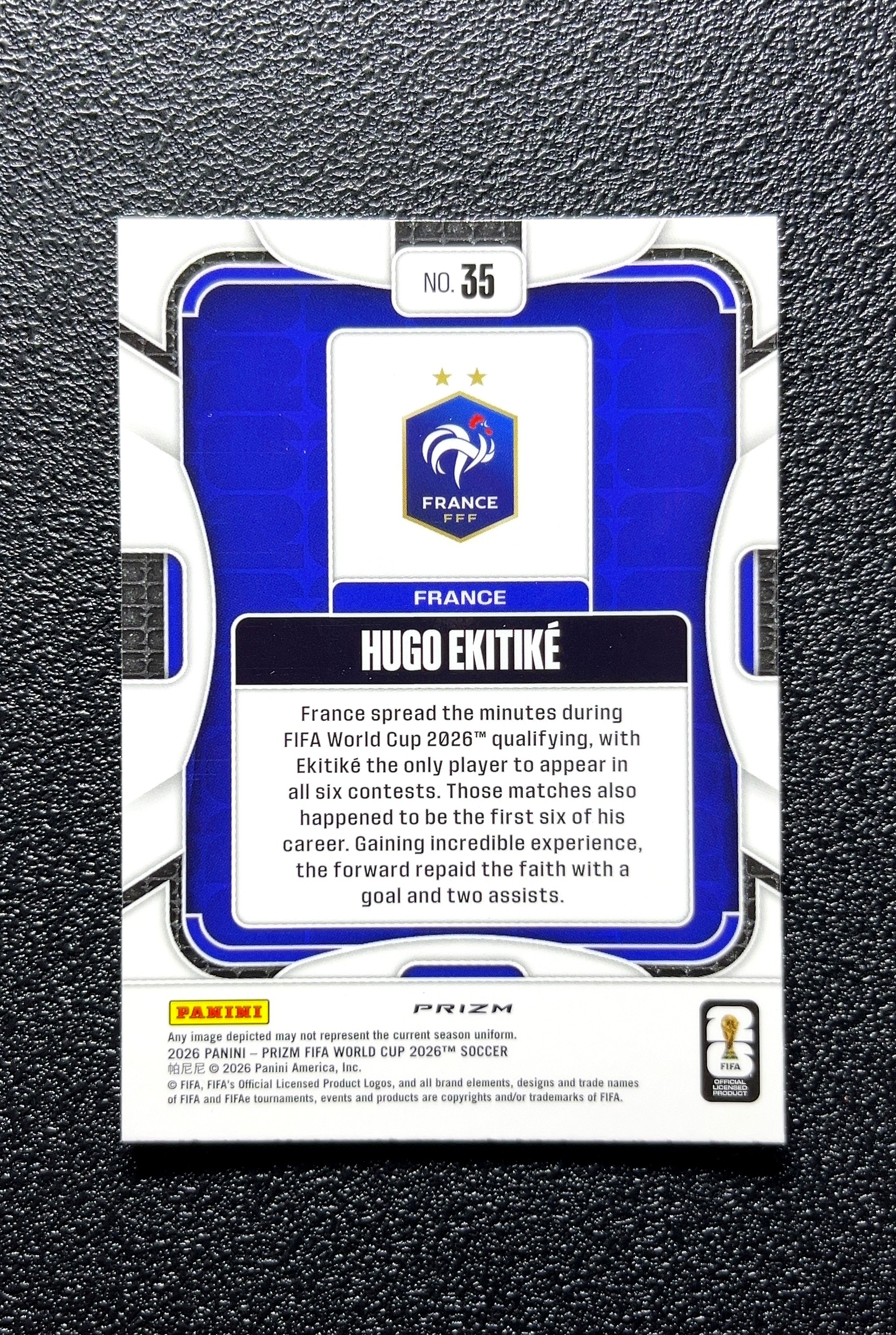 【小白1%代卖】2026 Panini Prizm Hugo Ekitiké 雨果·埃基蒂克 卡品如图 高价值 #35 FRANCE 法国 0809